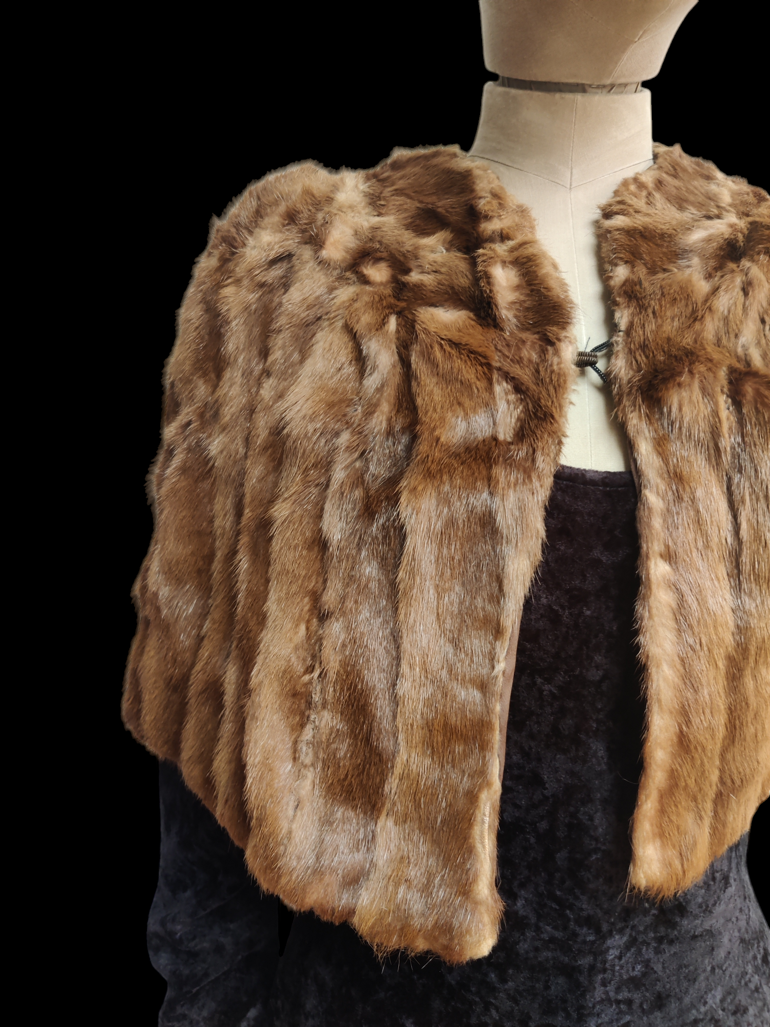 Brown vintage fur cape