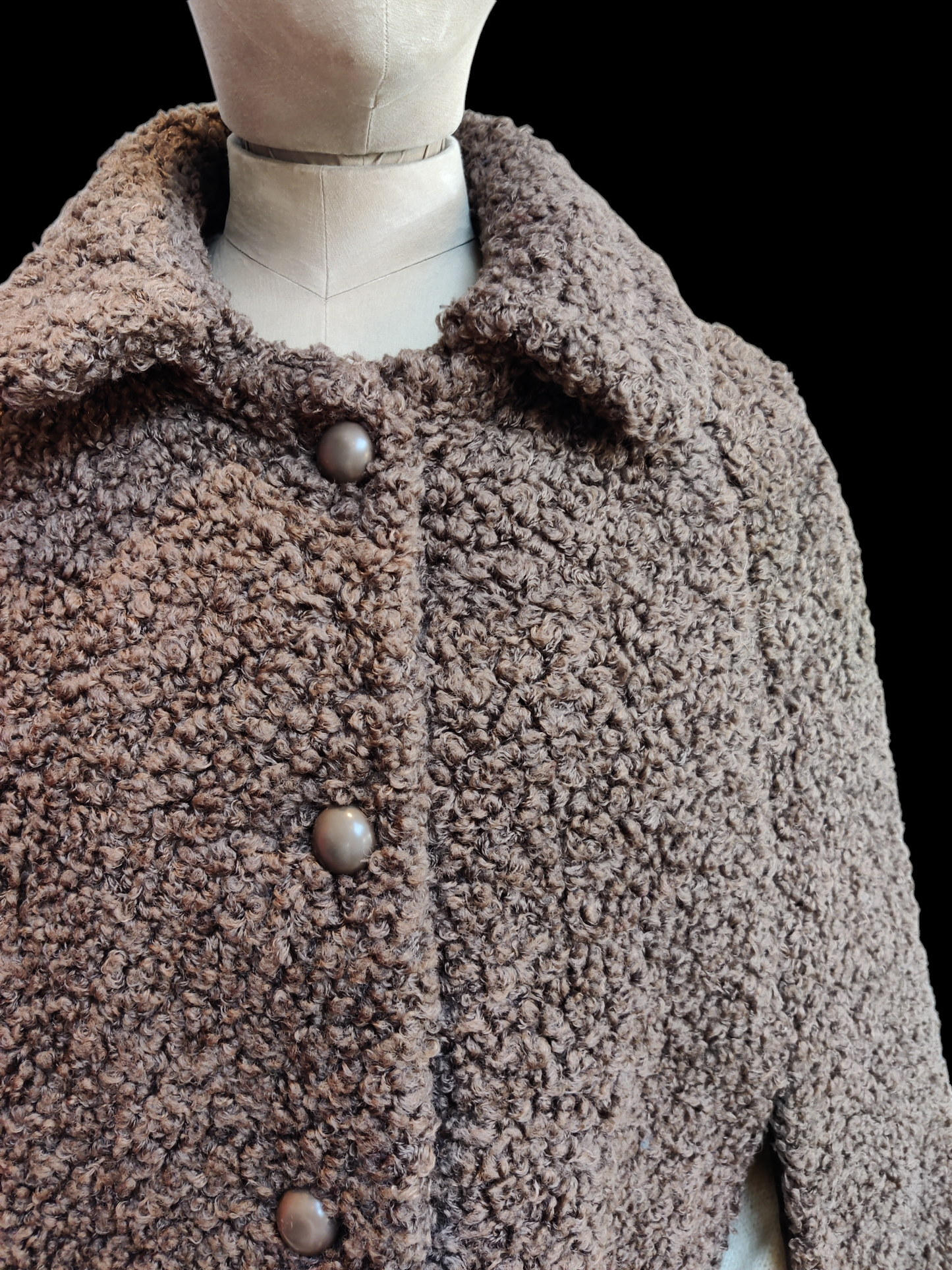 Brown vintage wool cape