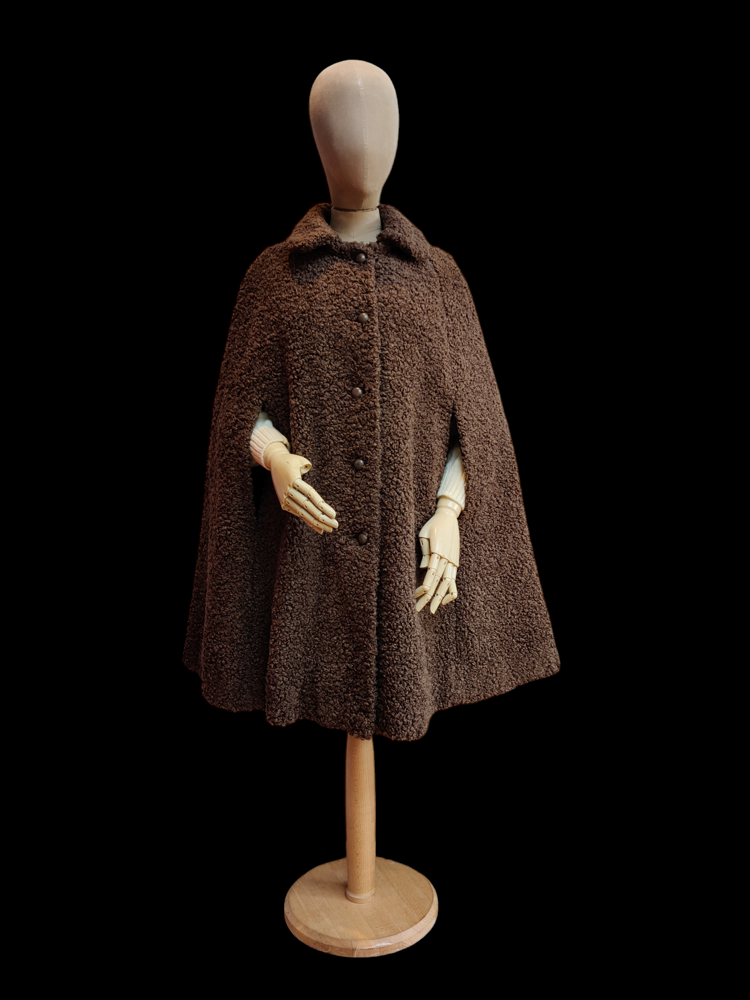 Chocolate brown wool cape