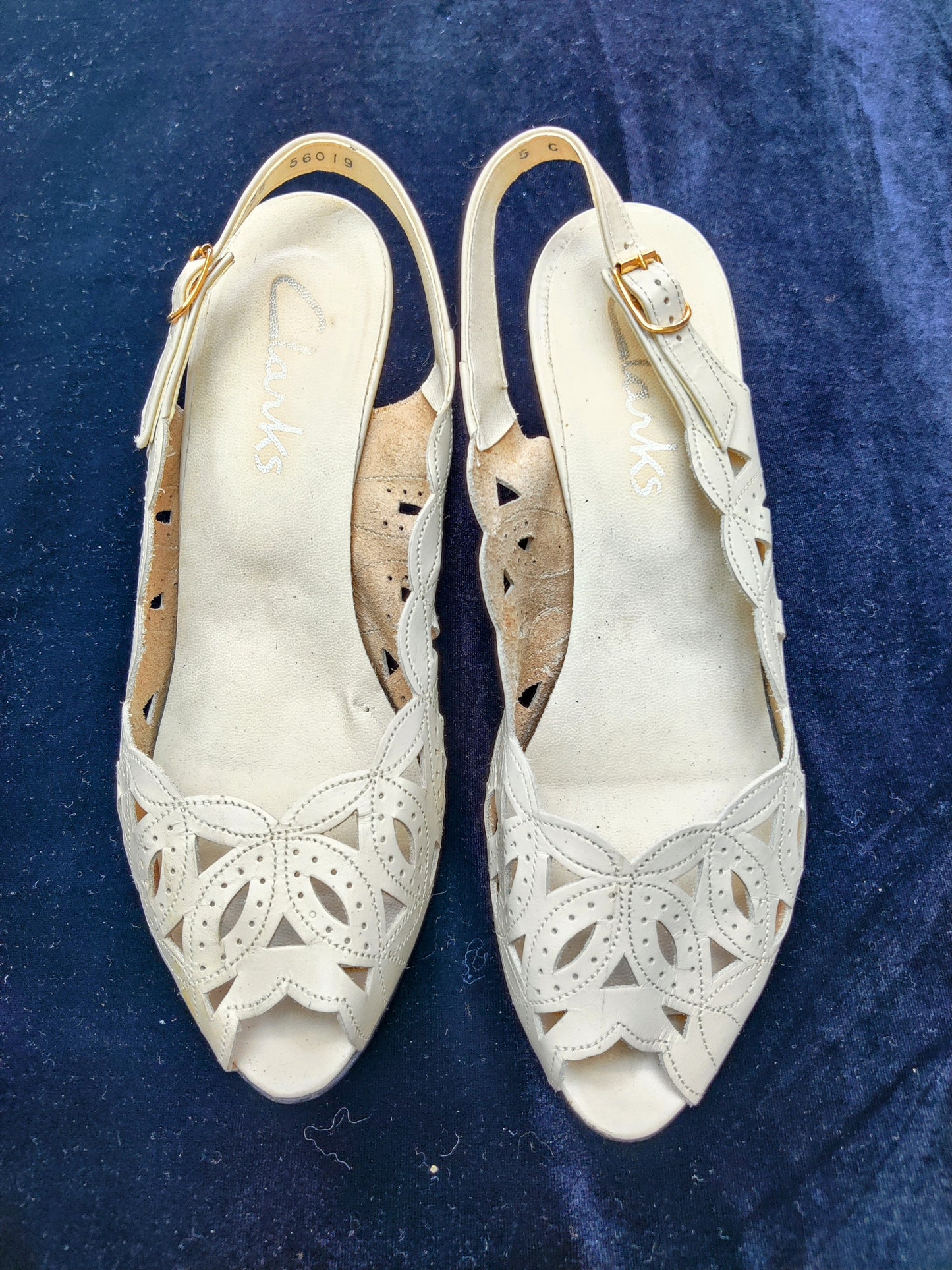 Cream 80's slingback heels