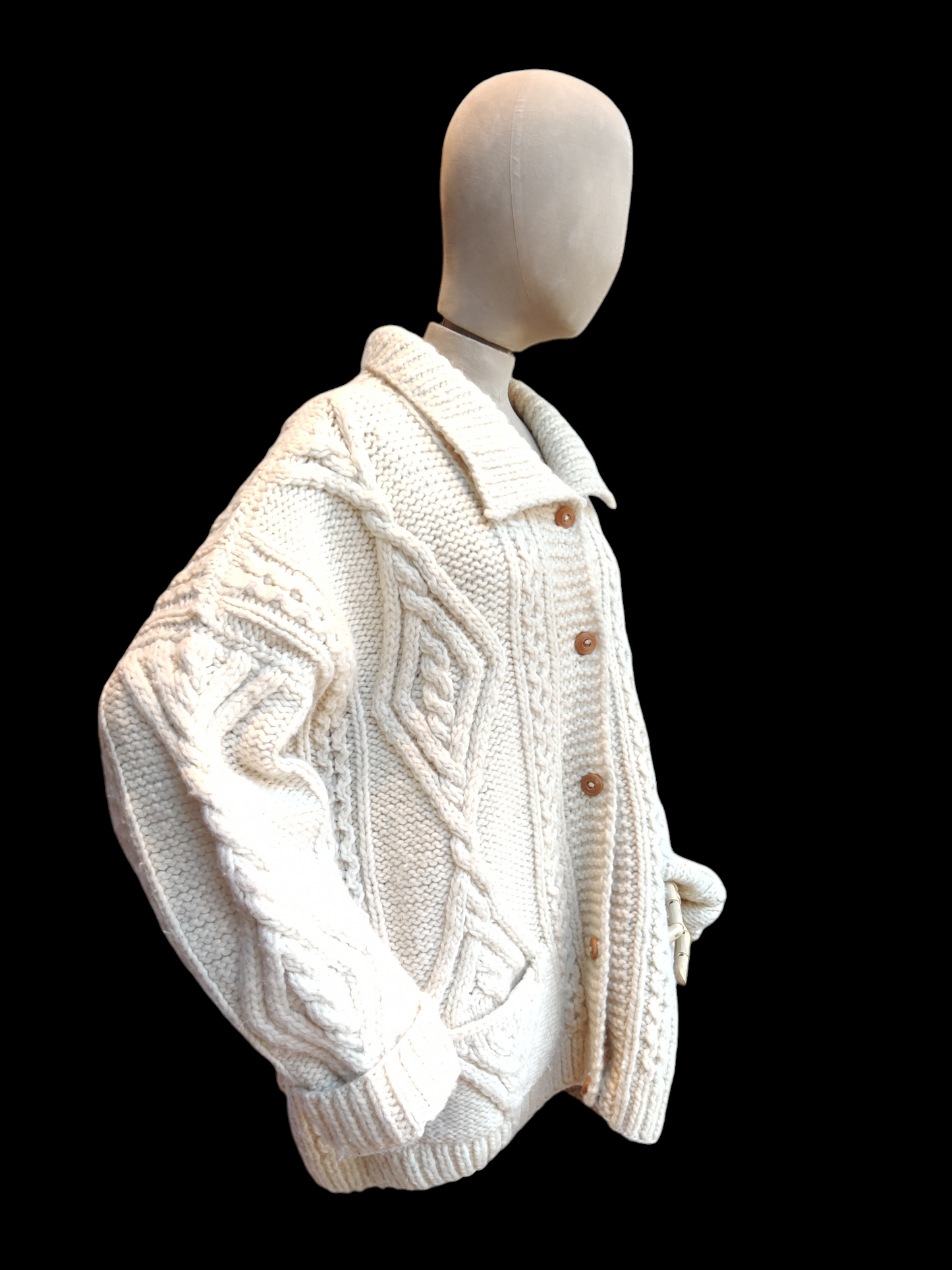 Cream cable knit cardigan