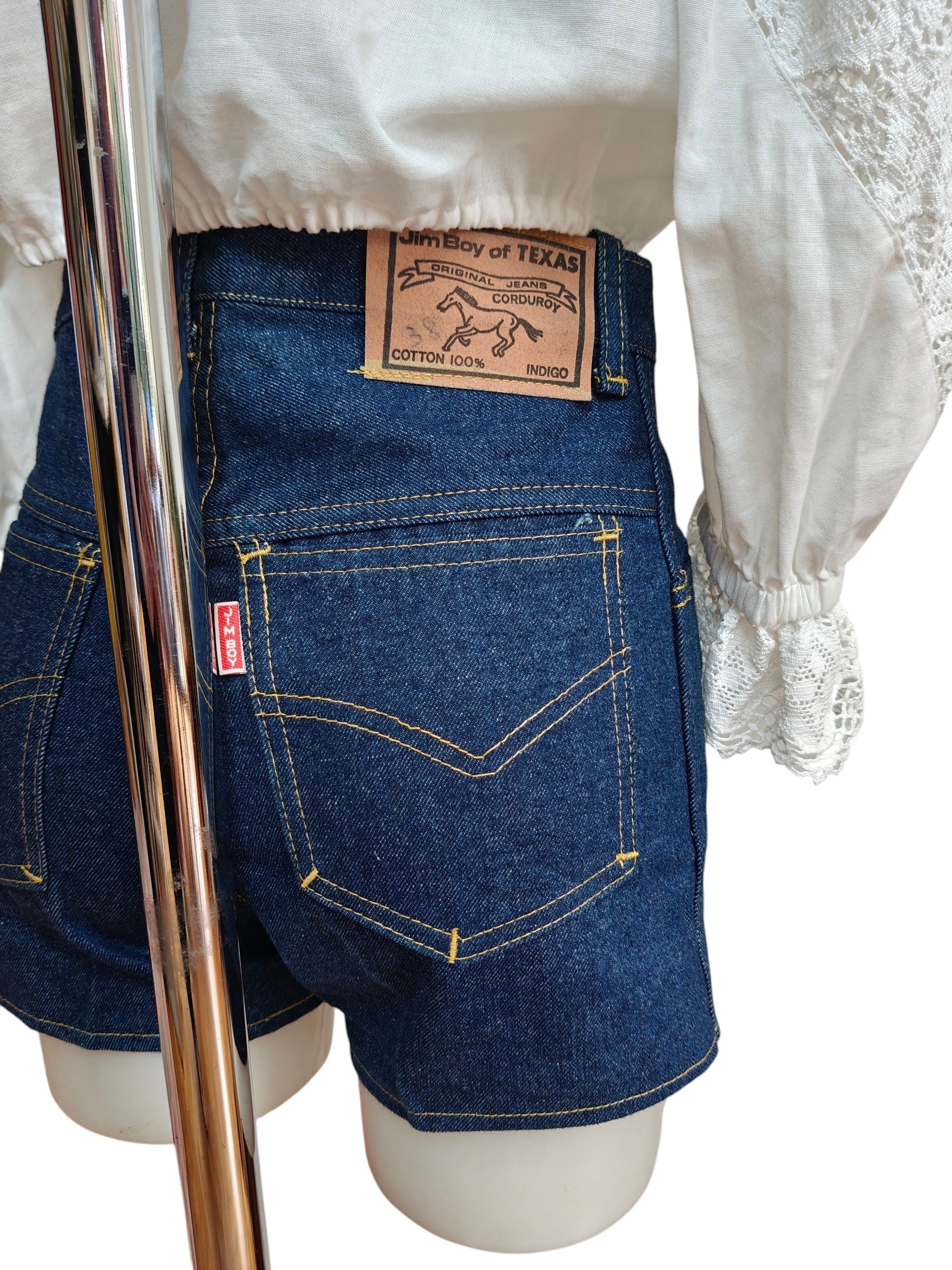 Dark blue vintage hotpants style shorts