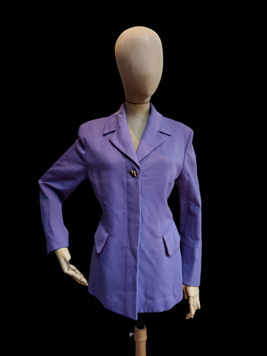 Fitted designer jacket in lilac size 12