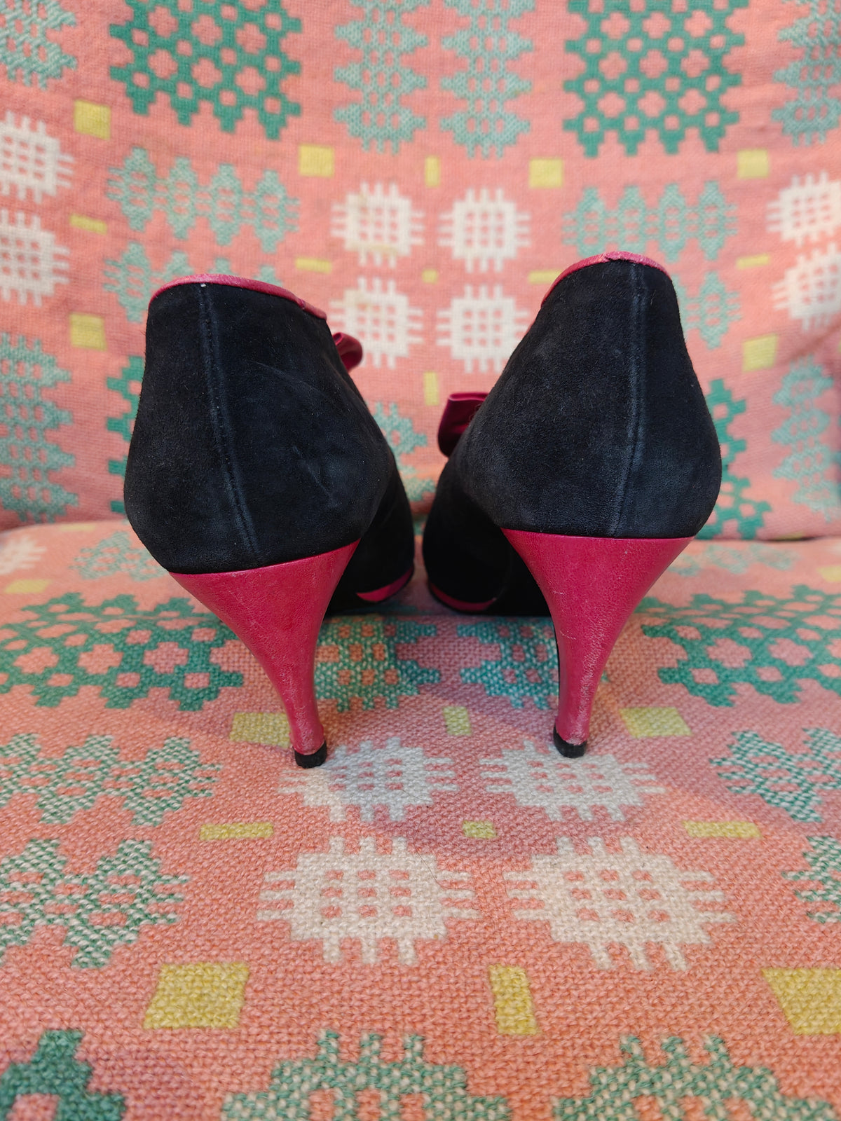 1980s Pierre Cardin heeled shoes in pink and black