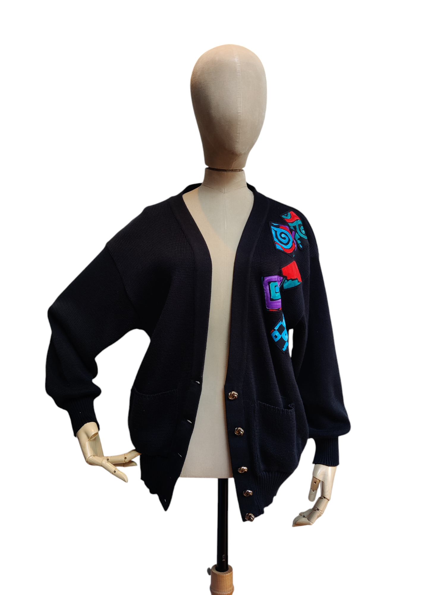 Funky retro cardigan in black