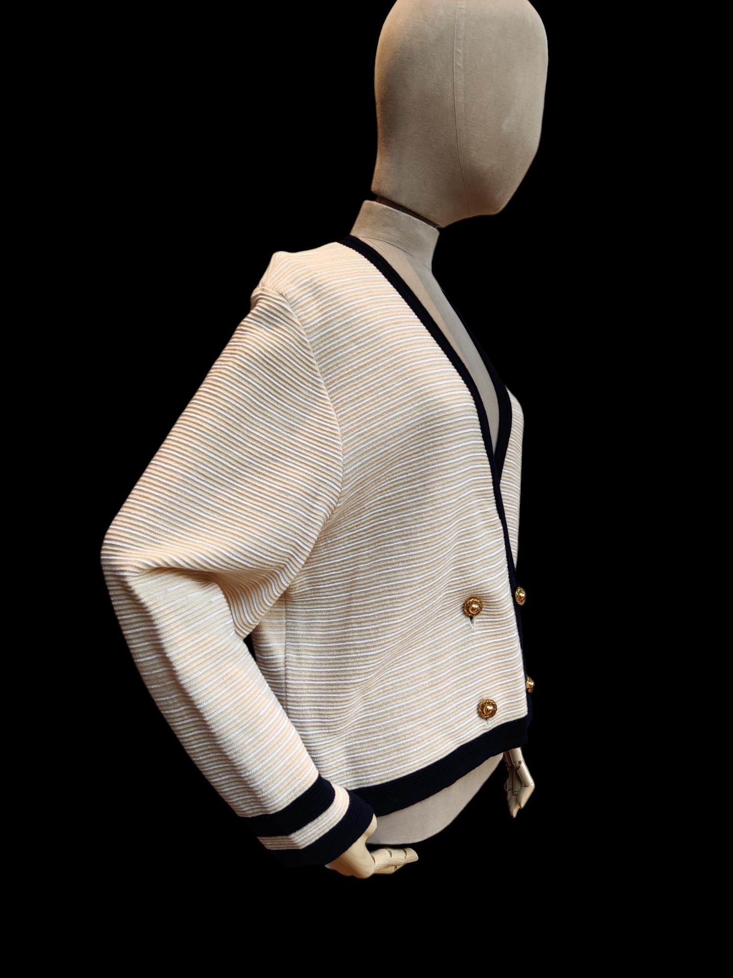 Gold buttons classic cardigan