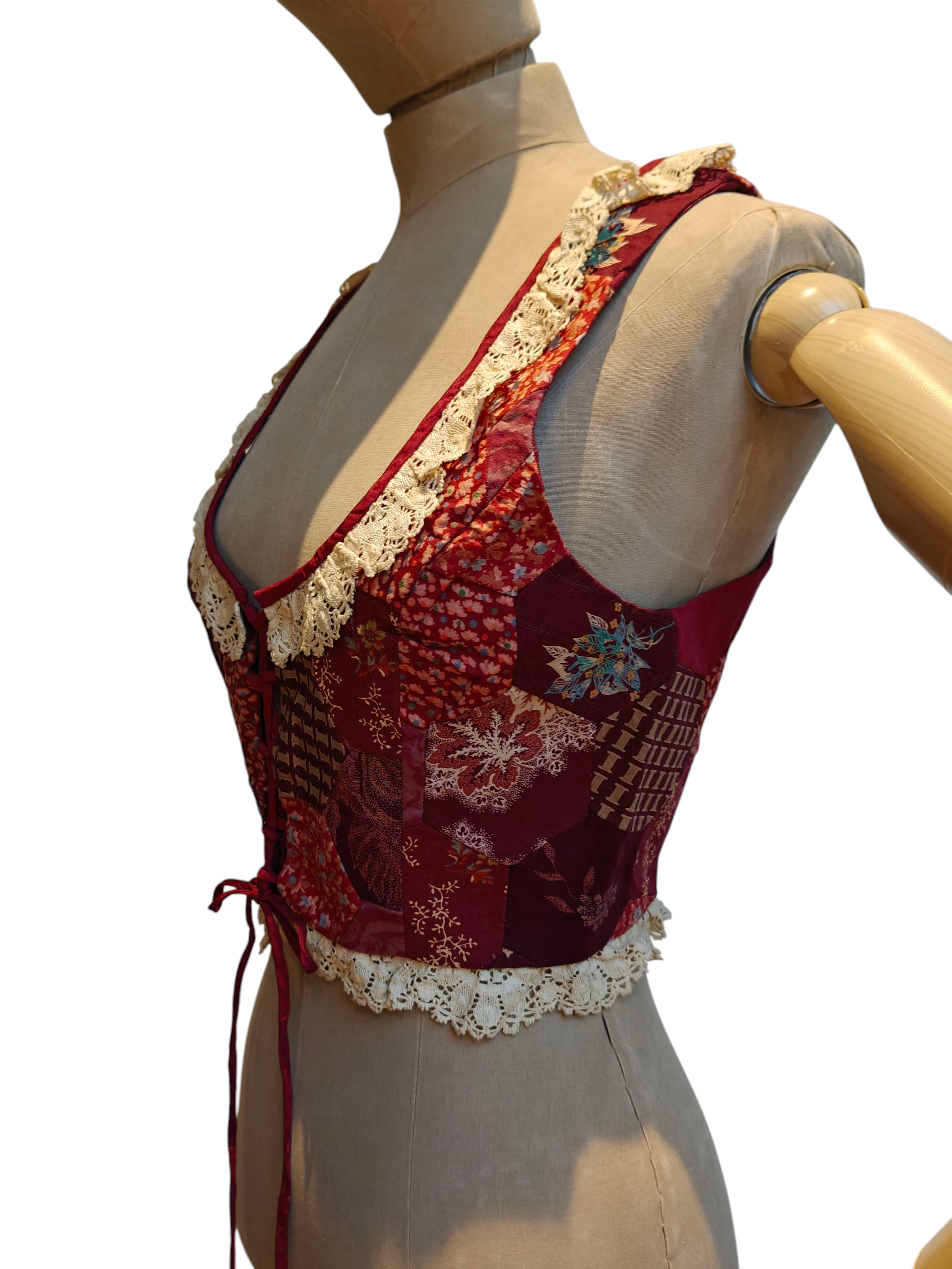 Gorgeous boho lace up waistcoat