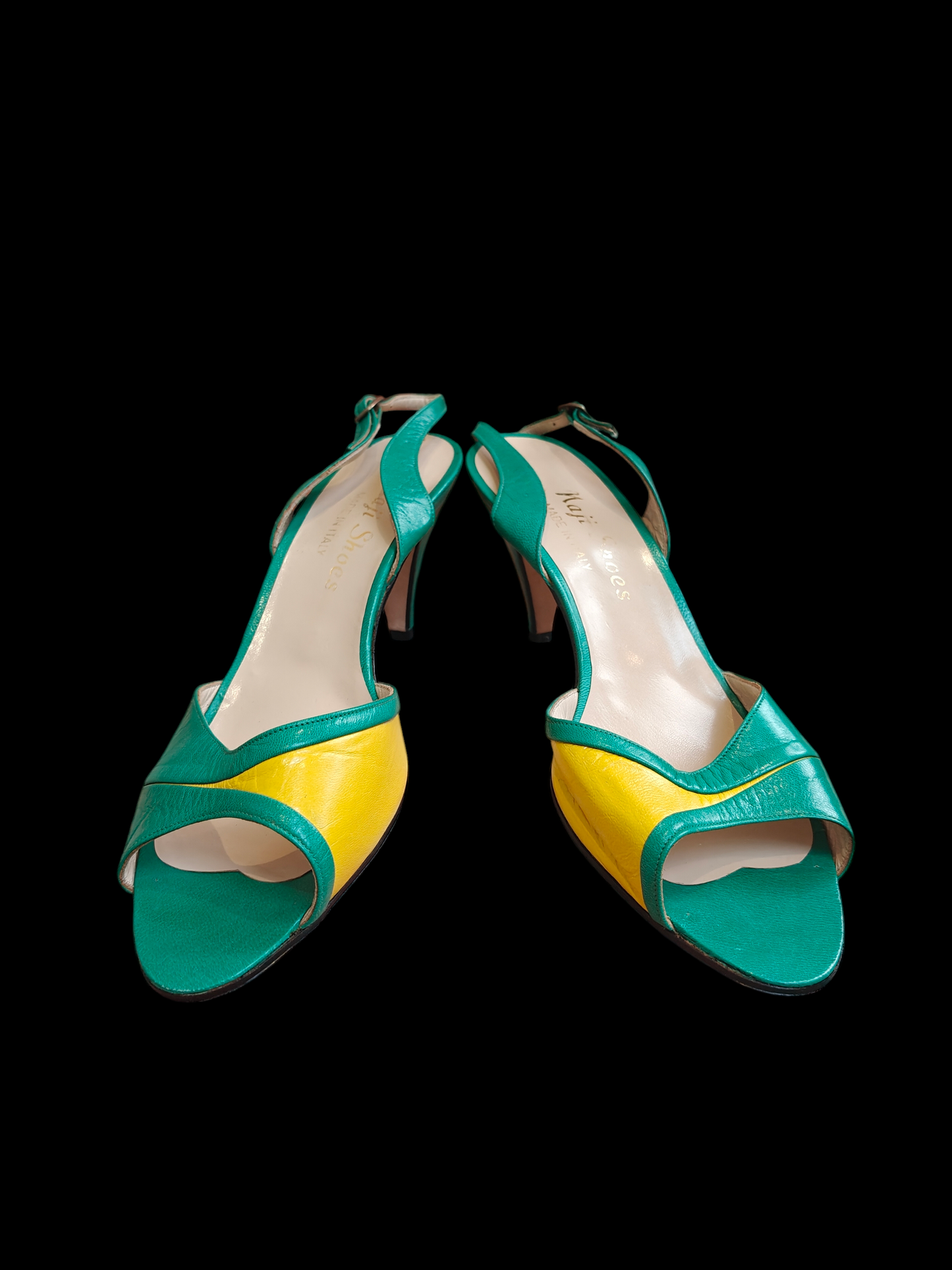 Green and yellow high heels vintage