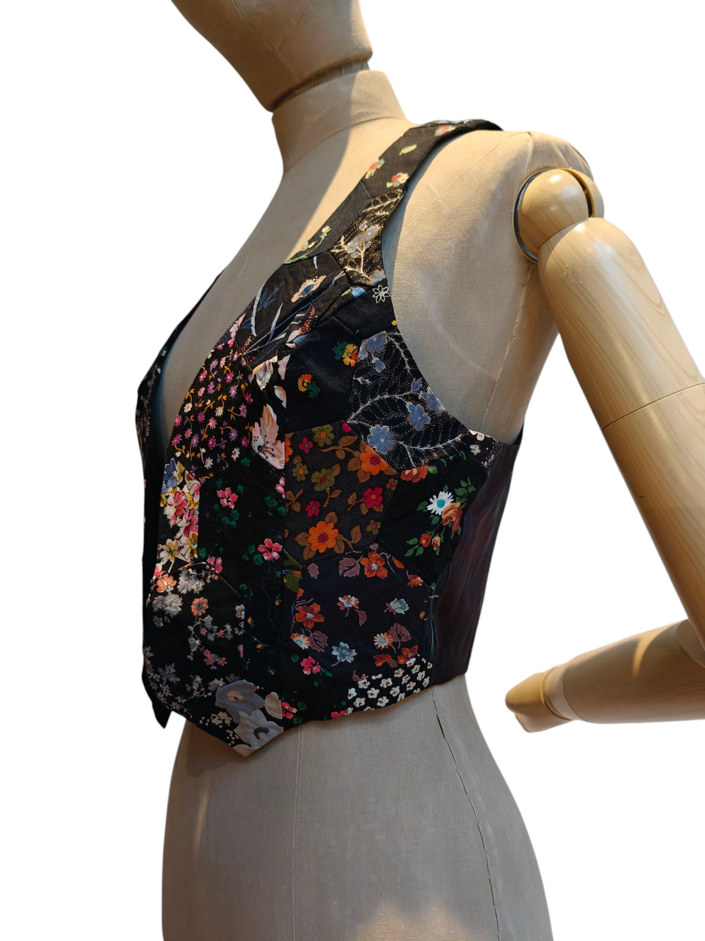 Handmade 70's ladies patchwork waistcoat