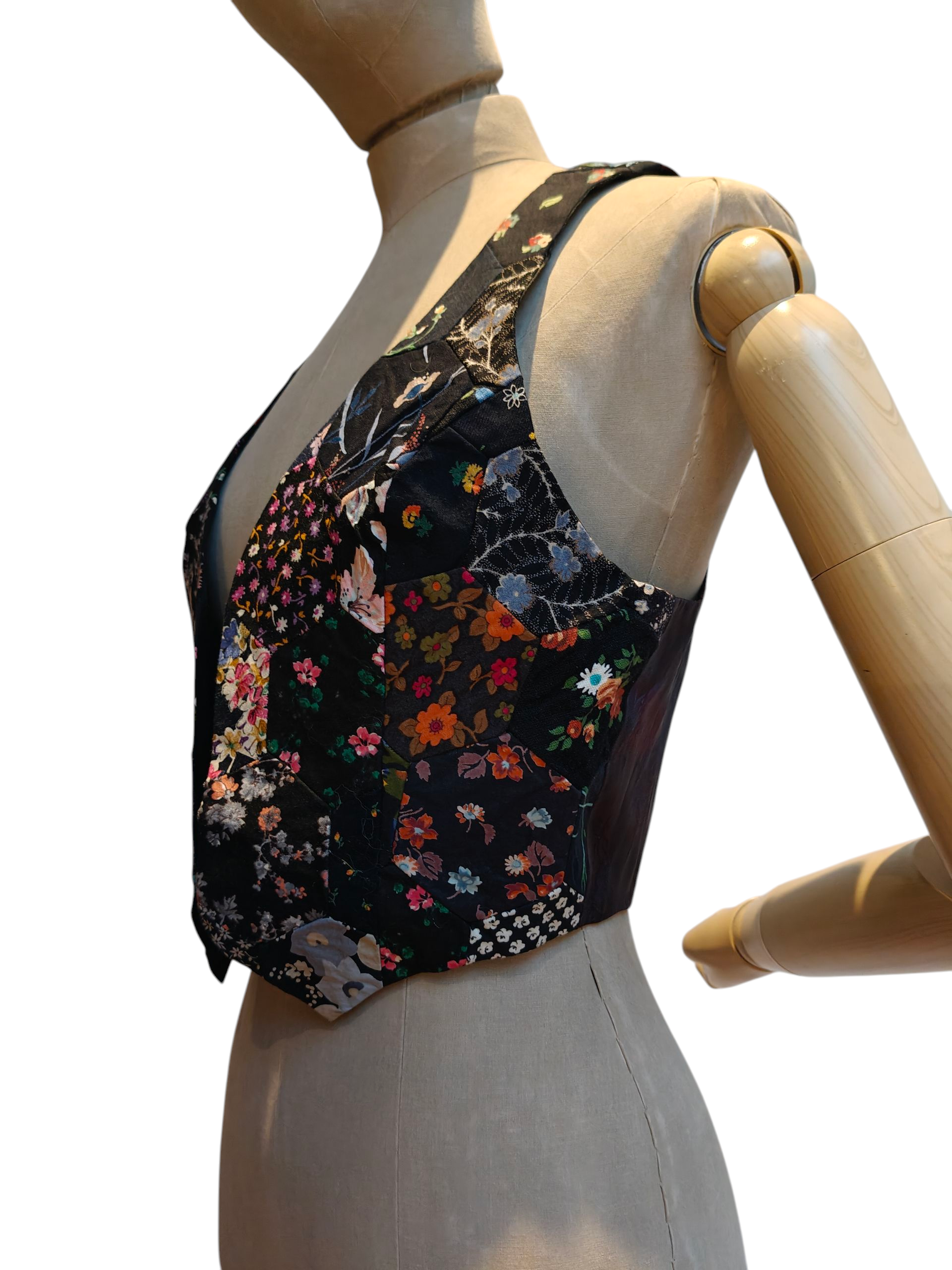 Handmade 70's ladies patchwork waistcoat
