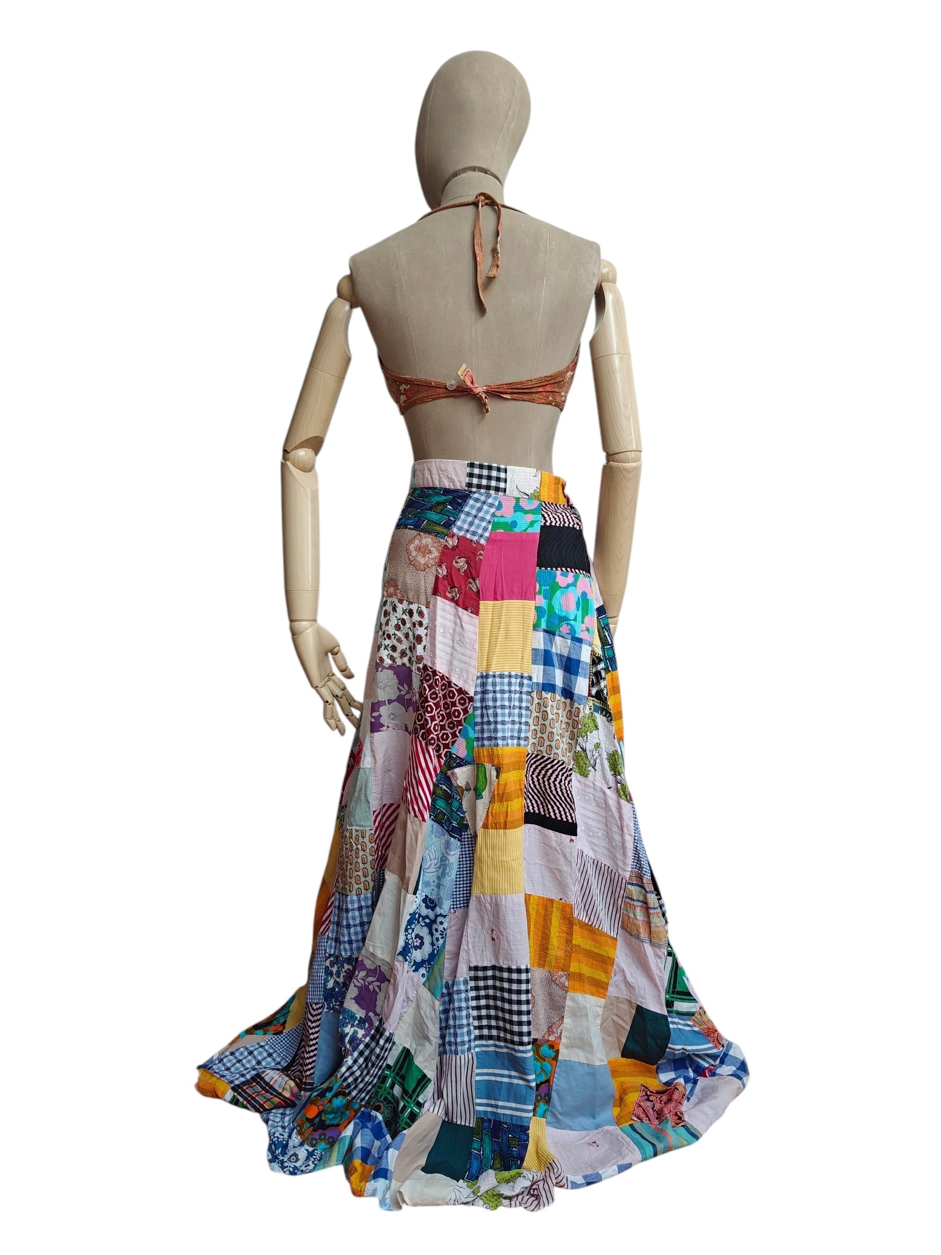 Handmade vintage patchwork skirt