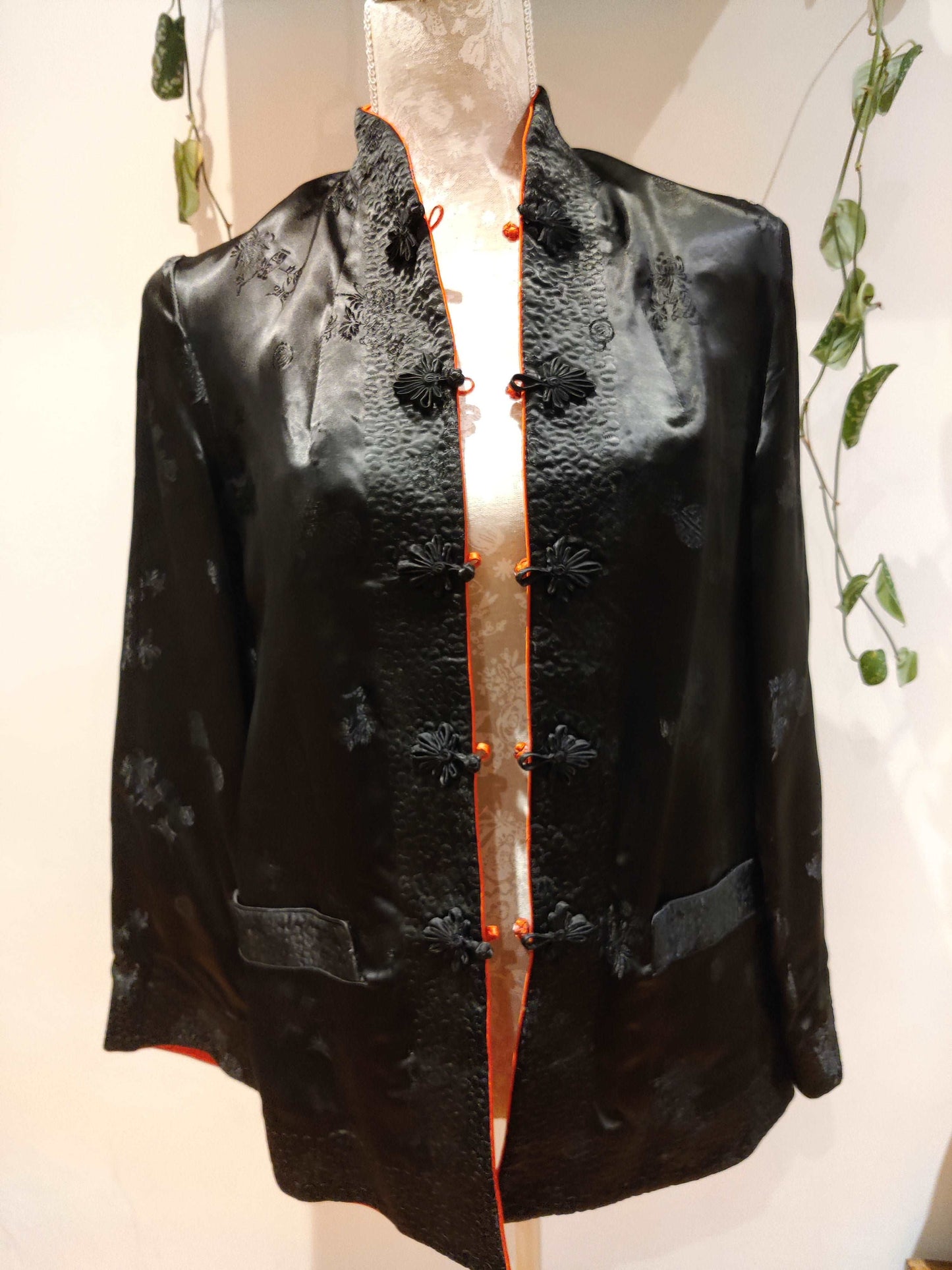 Black silk chinese jacket