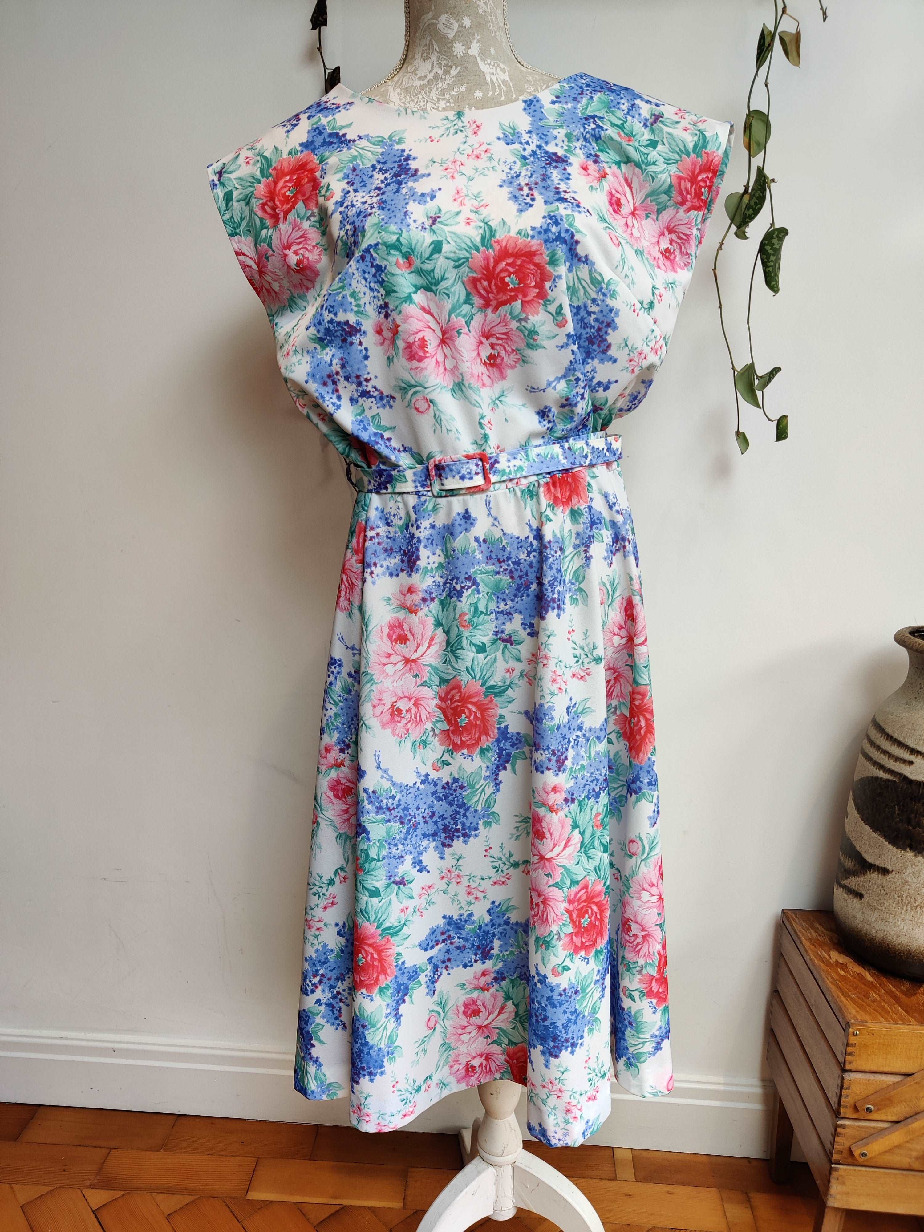 Vintage 80s hot sale floral dress