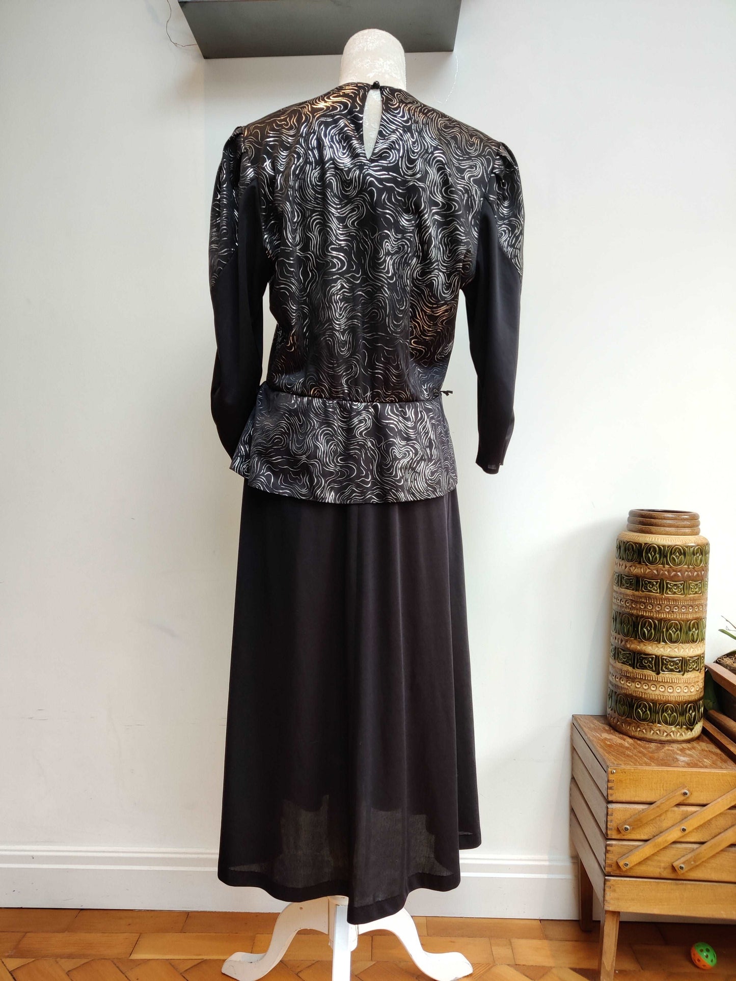 Peplum vintage dress with 3/4 sleeves