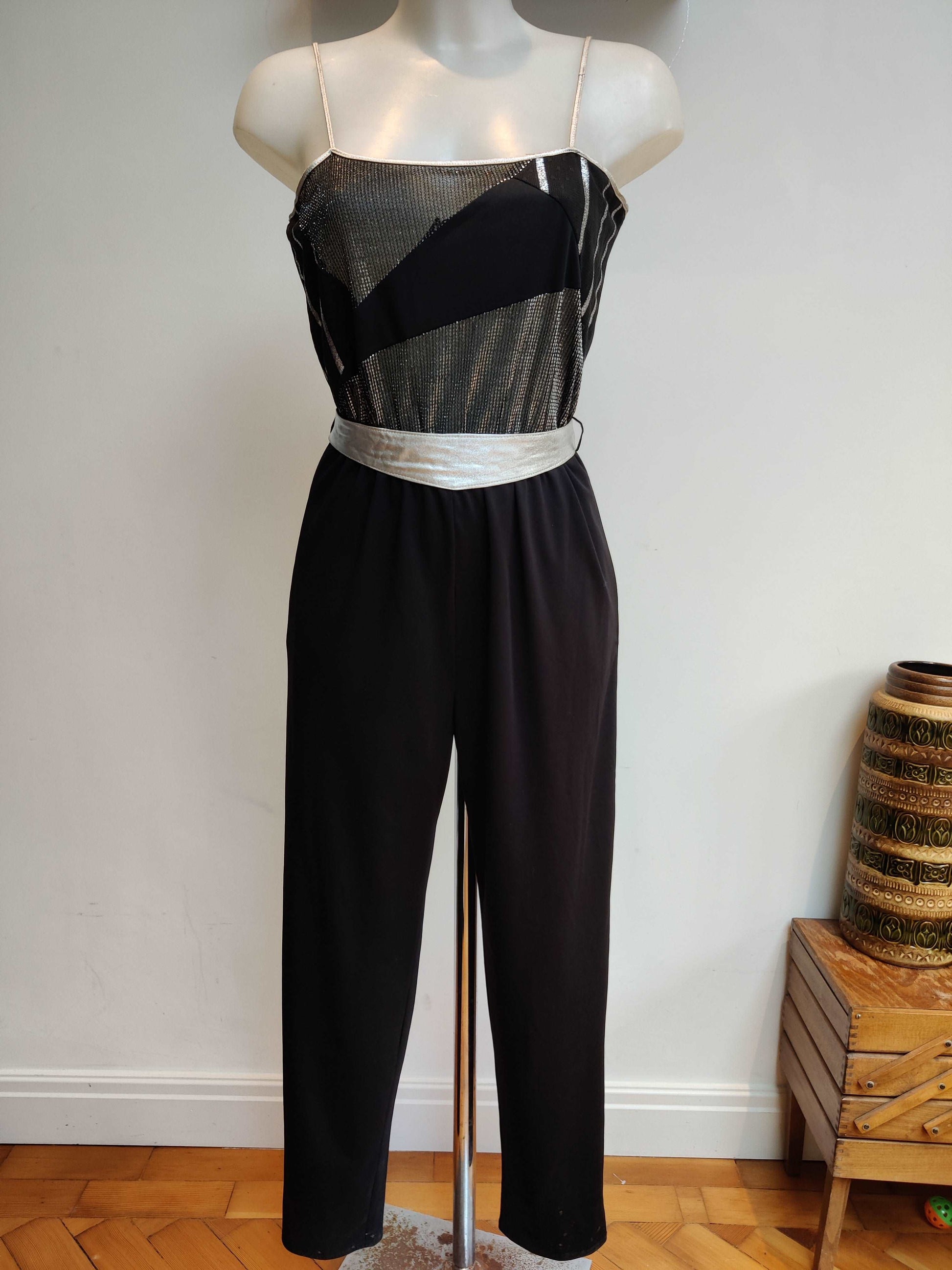 Incredible black and silver 70s jumpsuit