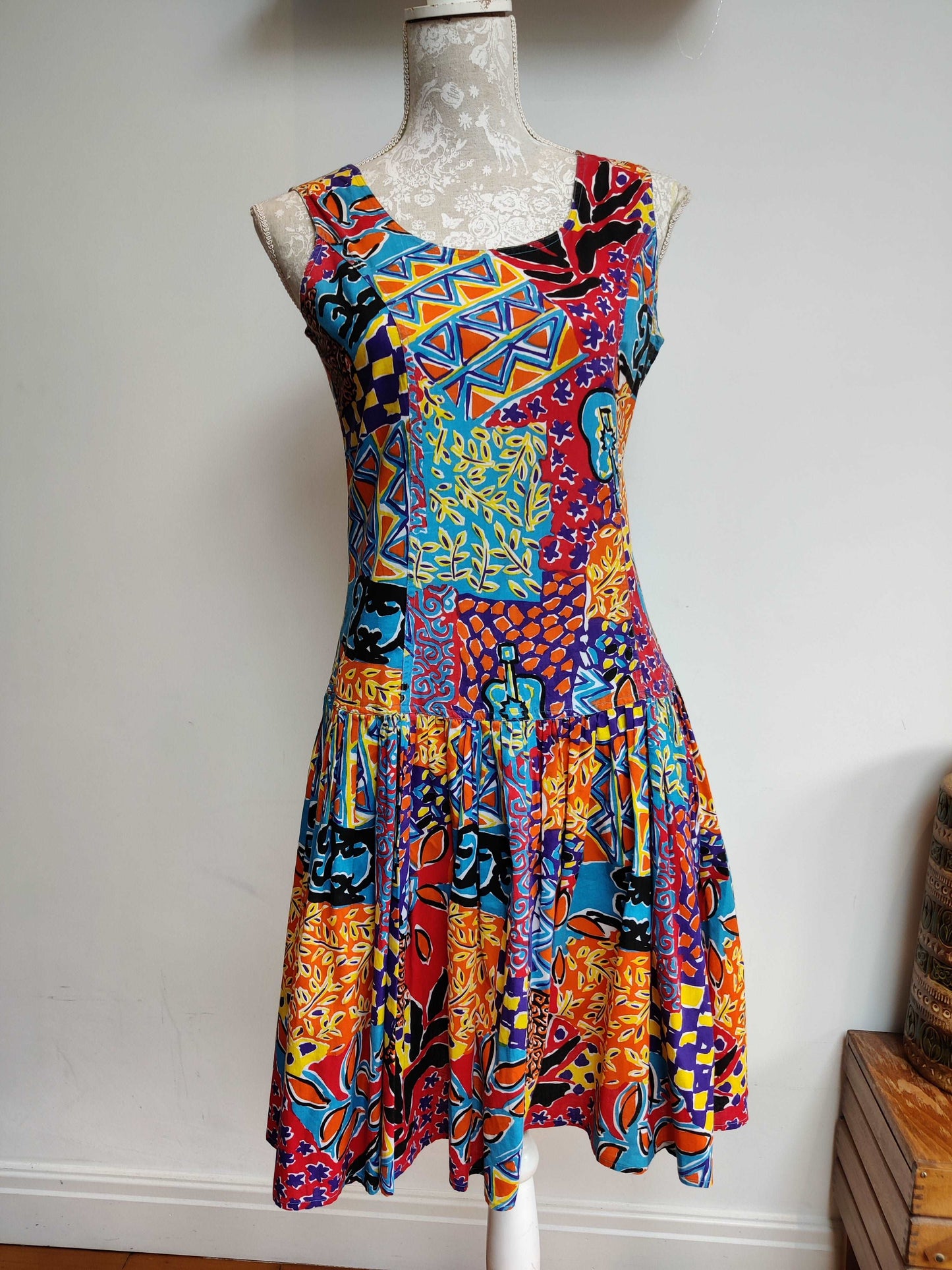 Multicoloured 80s dress