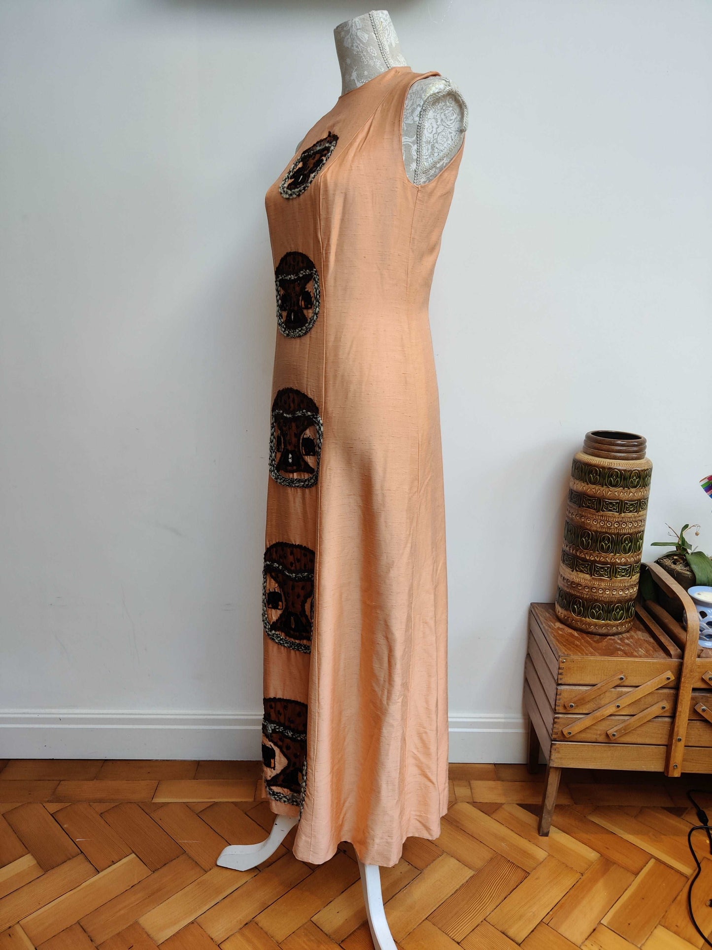 vintage maxi with abstract animal pattern