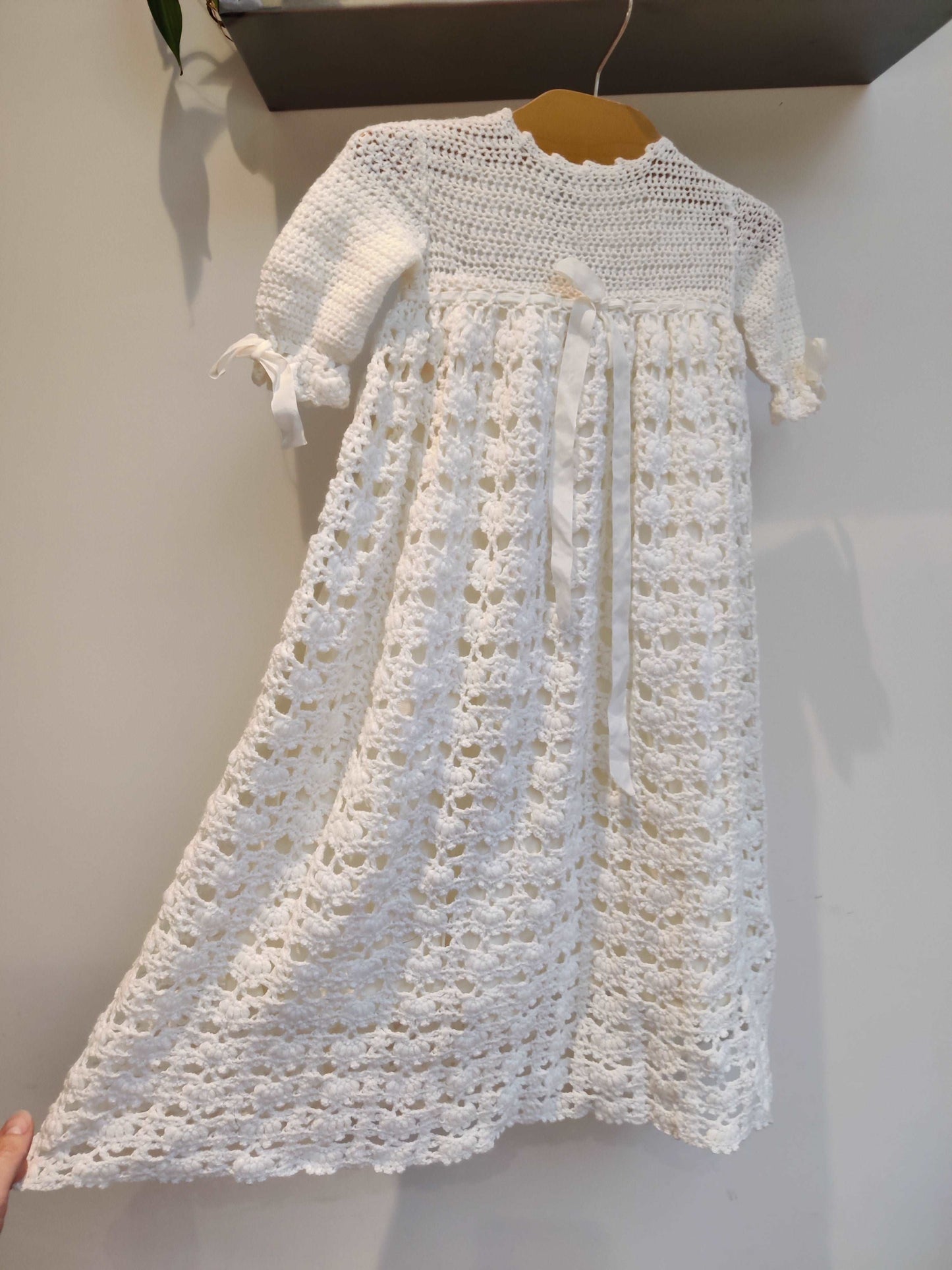 Stunning christening dress with matching cardigan and hat