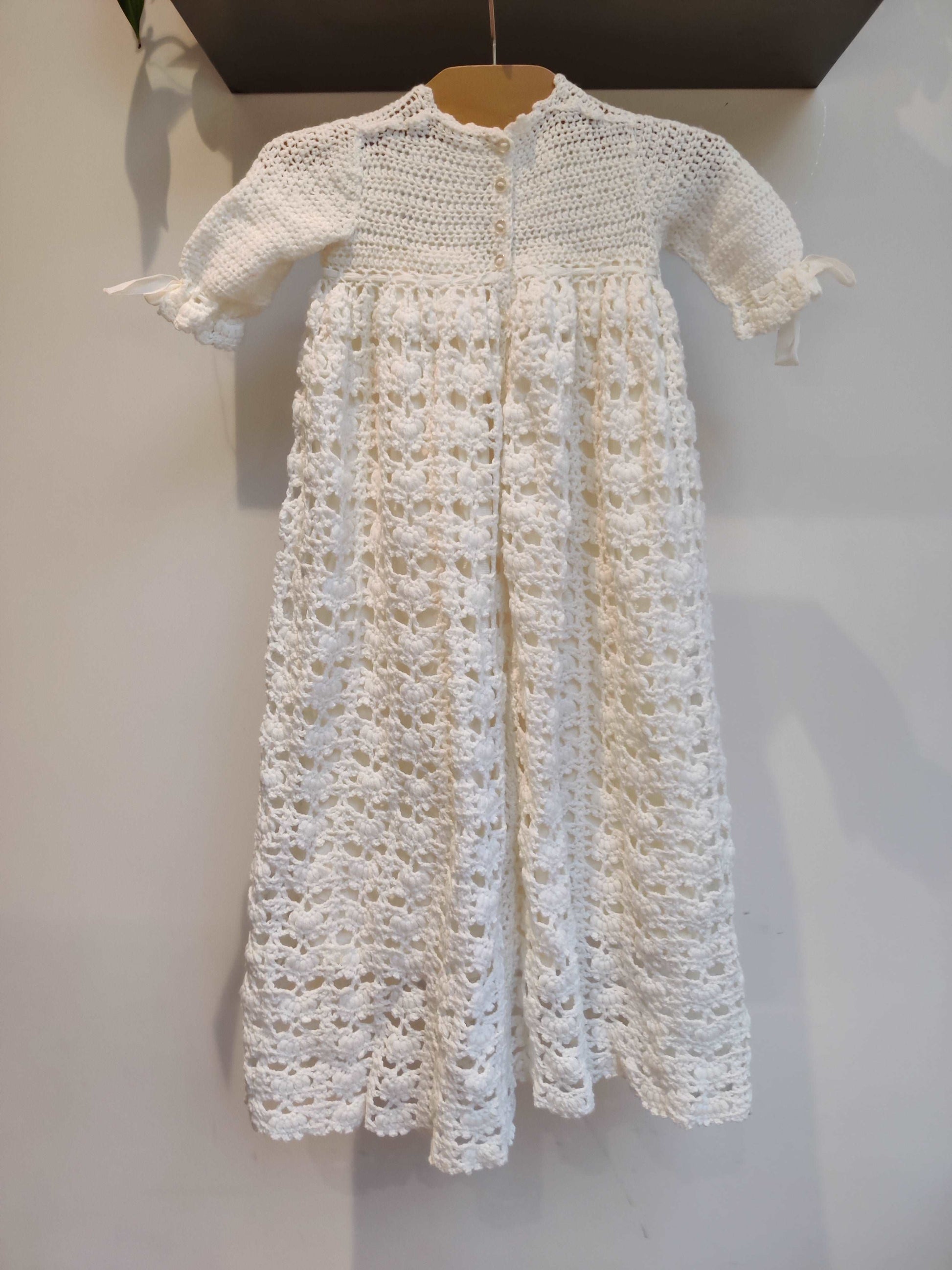 Vintage christening dress in crocheted style