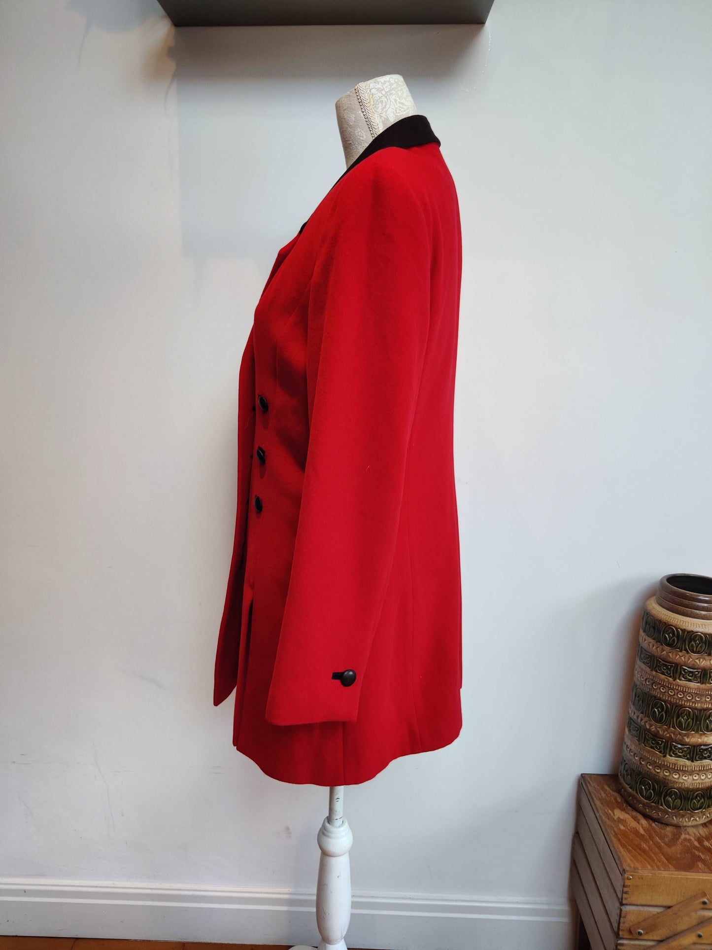 Red and black wool jacket