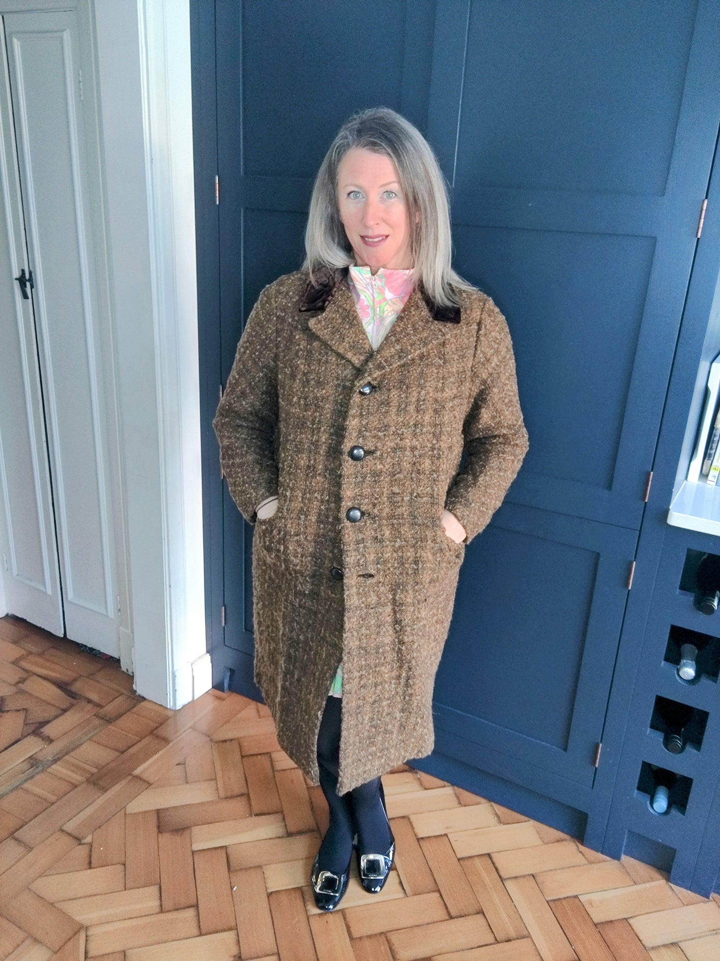 brown 60s winter coat