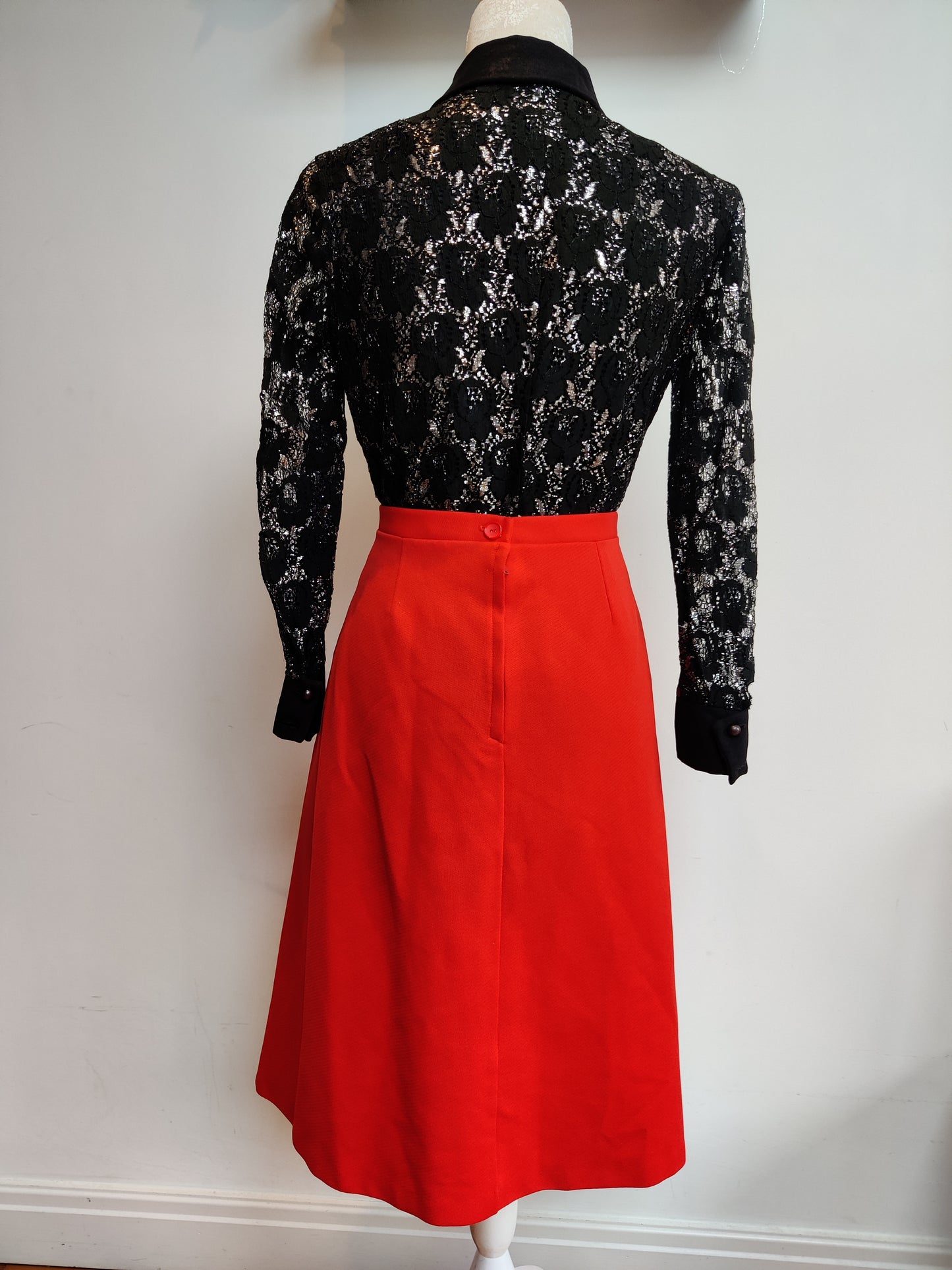 Red vintage A-line skirt size 16