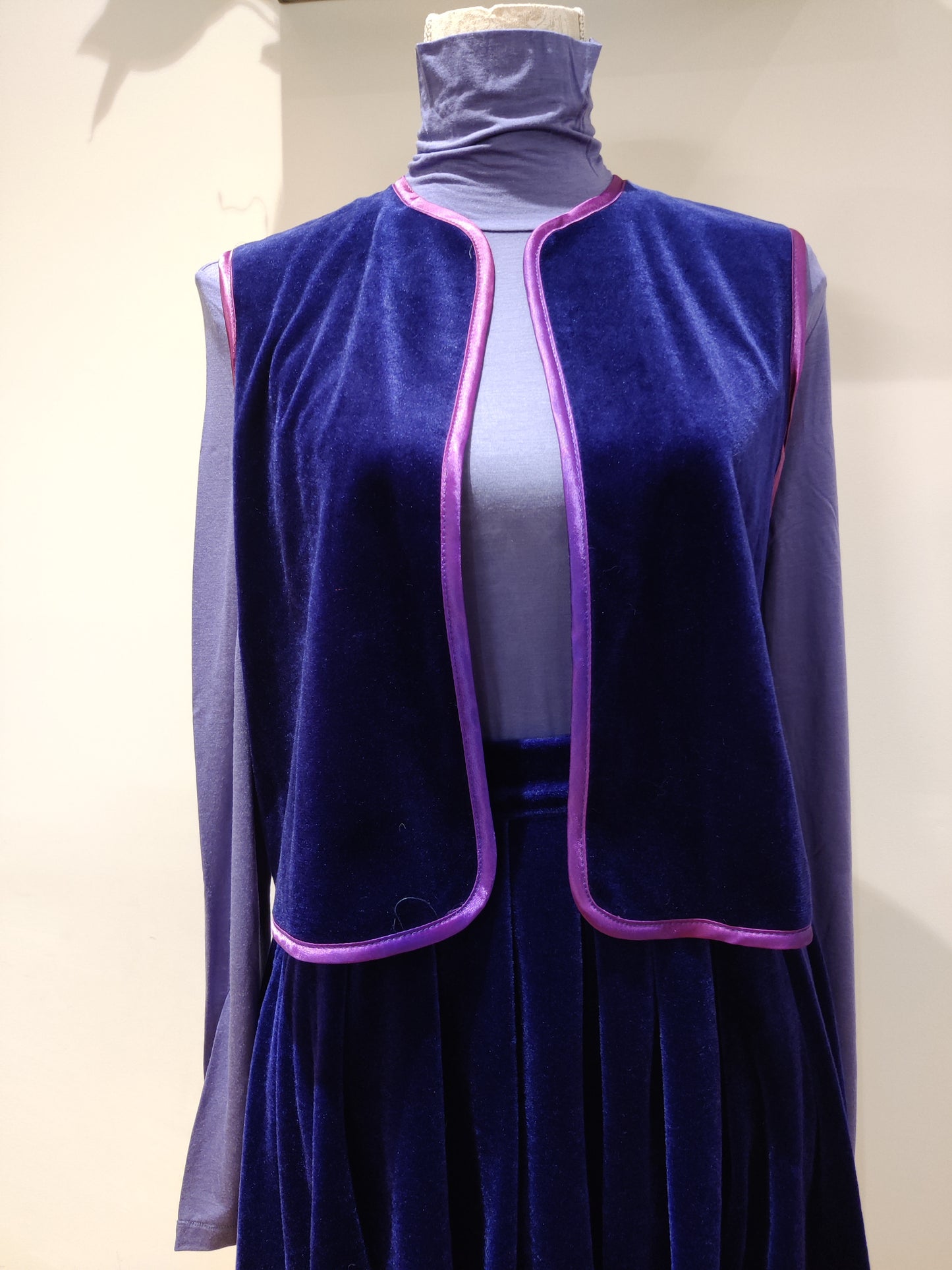 Stunning blue velvet vintage suit