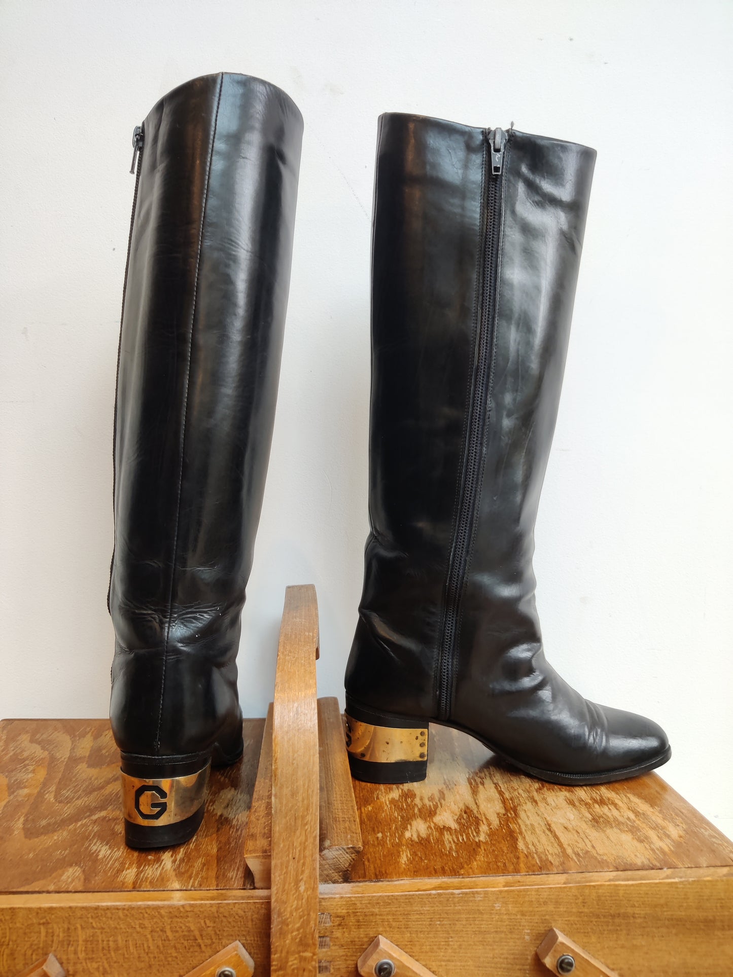 Gorgeous rare Givenchy boots with block heel.