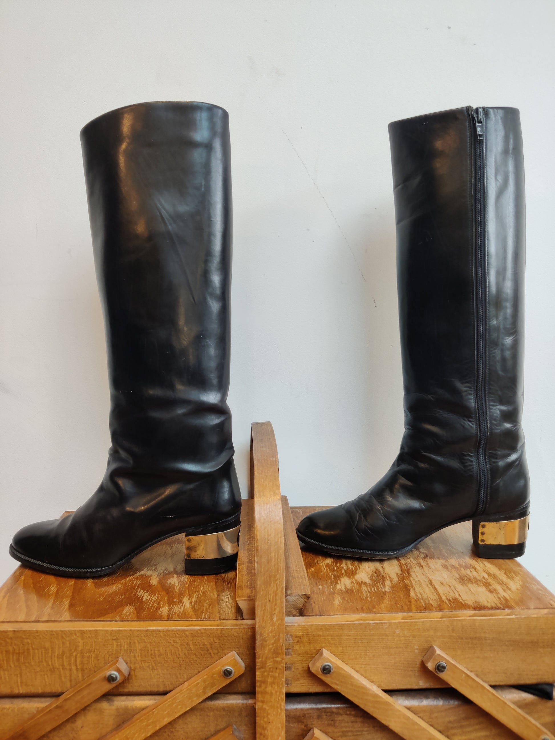 Givenchy vintage black knee high boots size 4