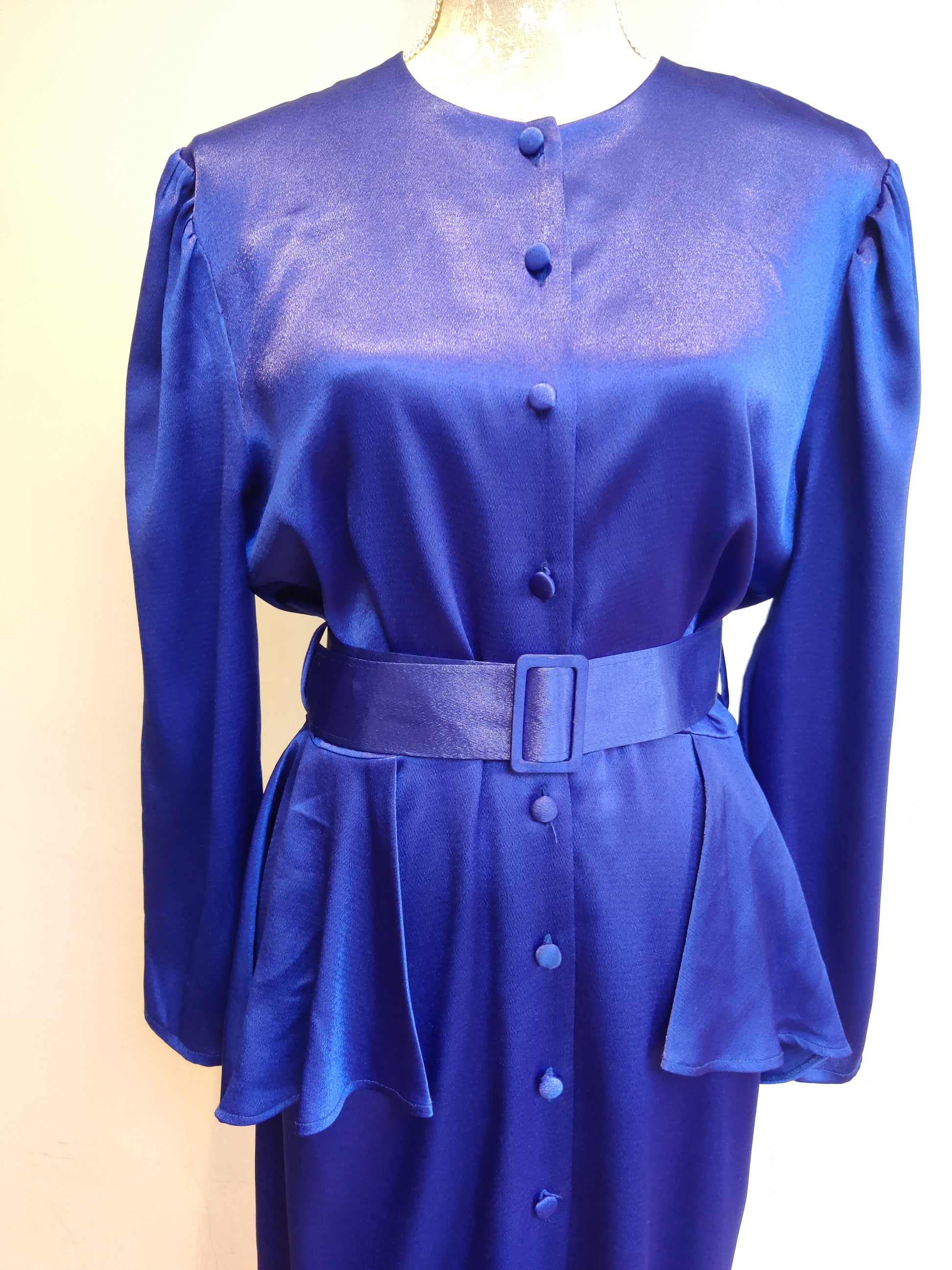 Incredible vintage blue peplum dress.