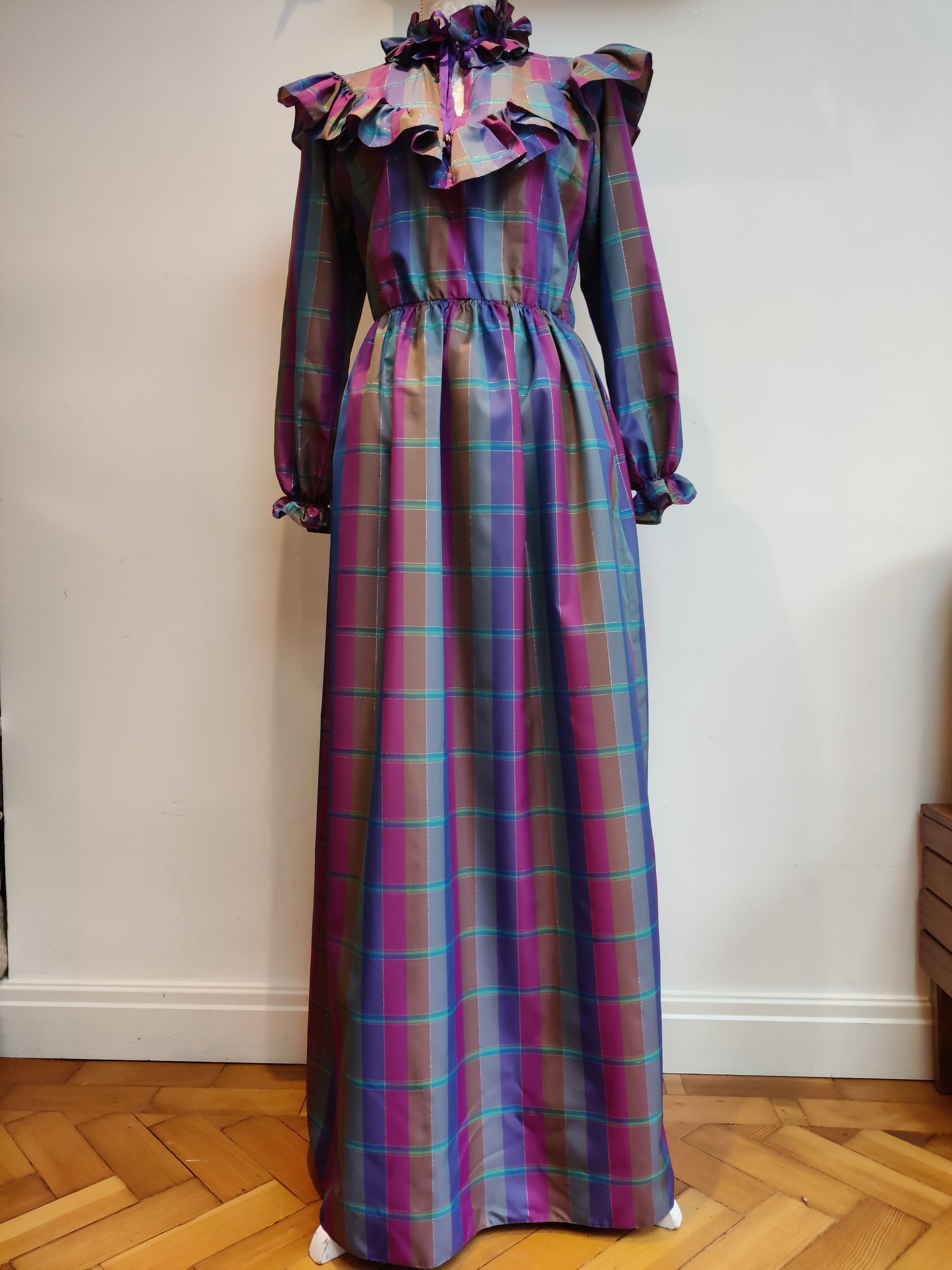 Long sleeve rainbow maxi dress vintage