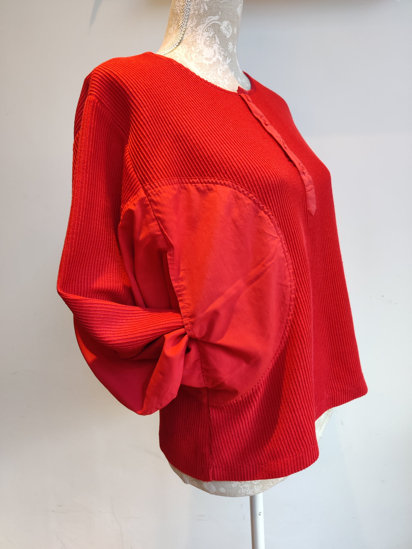 vintage jumper in bright red