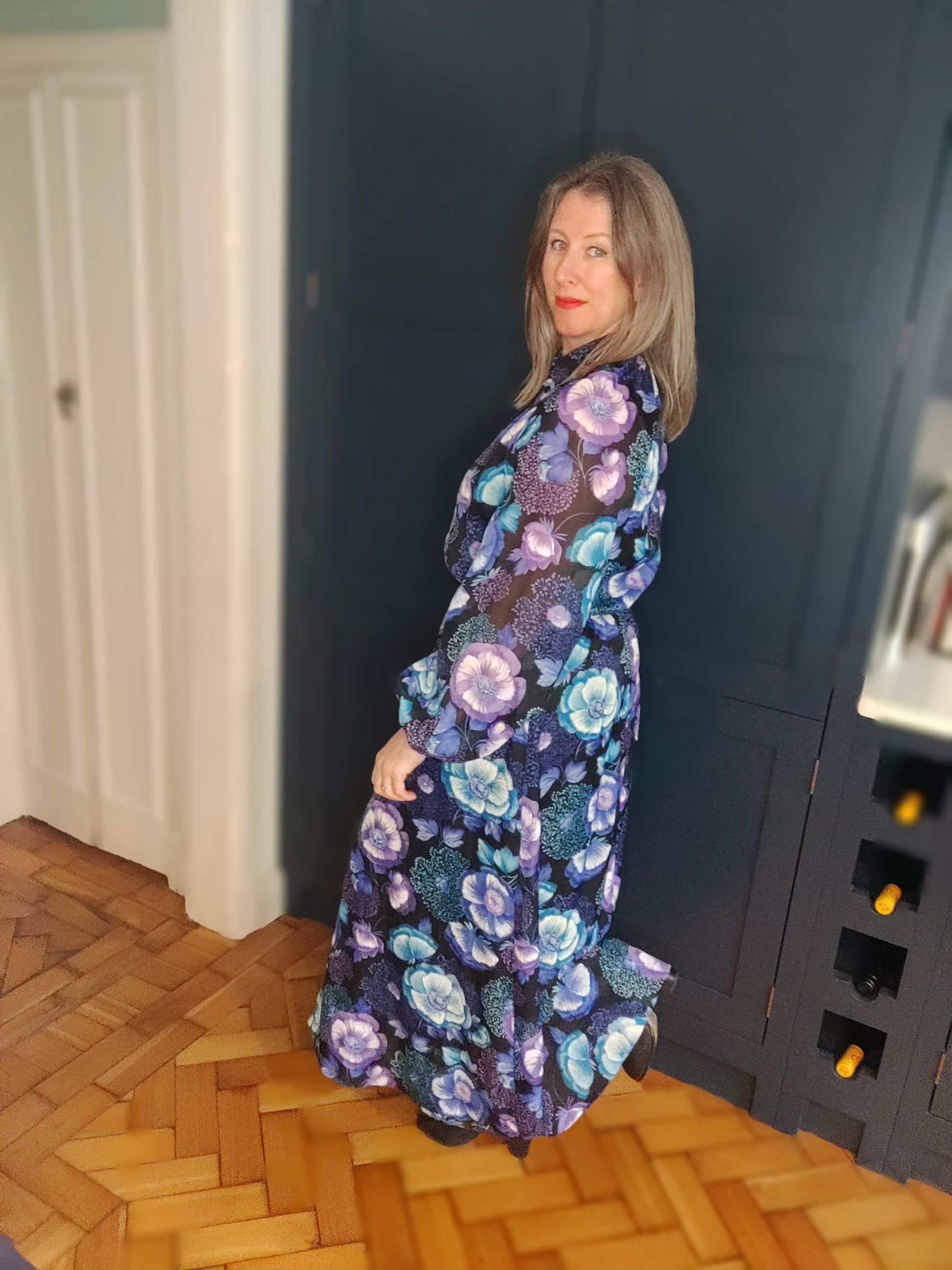 floral vintage maxi dress size 16