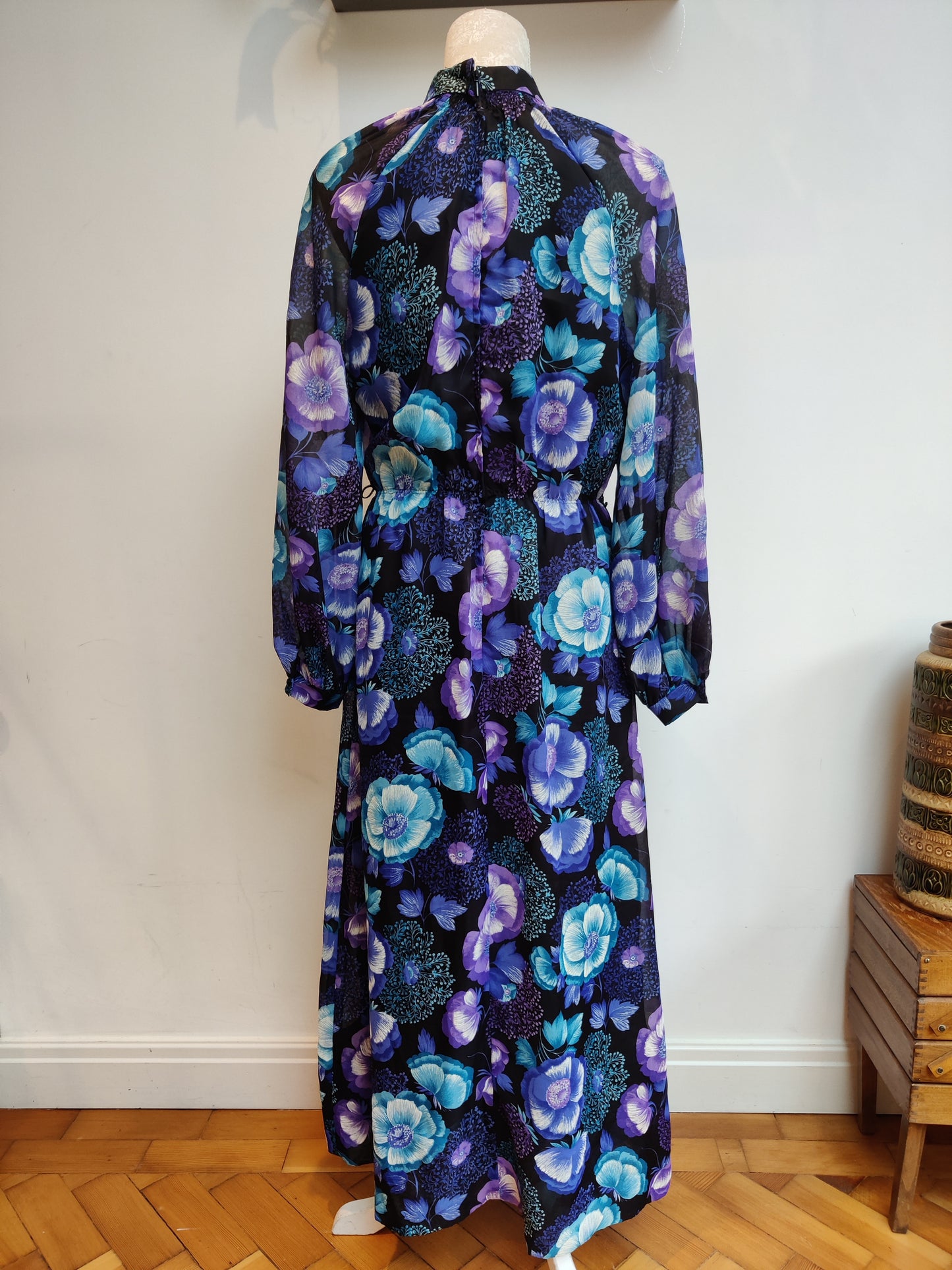 Black and purple floral maxi size 16