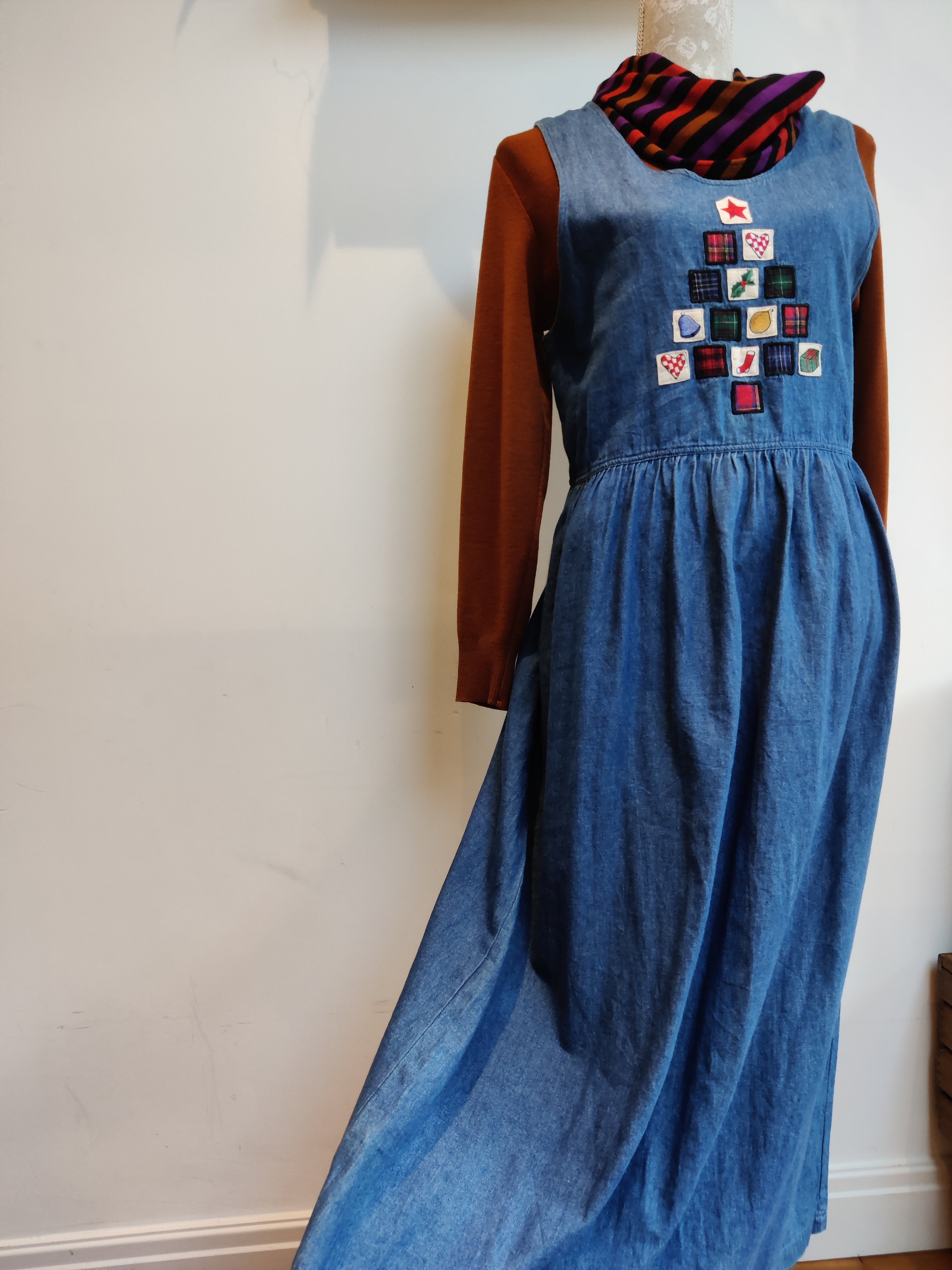 Denim pinafore store dress size 16