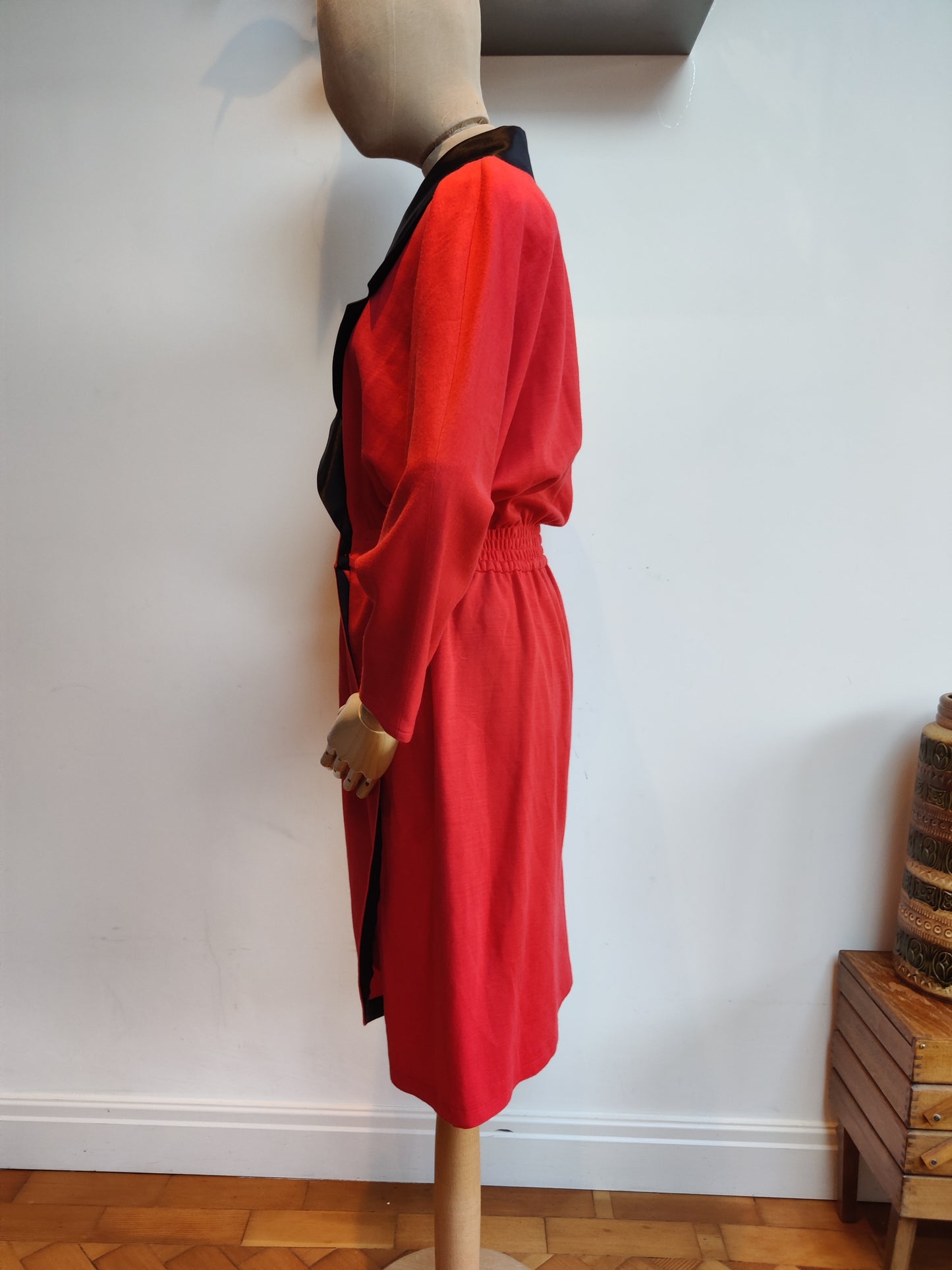 80s Frank Usher red dress