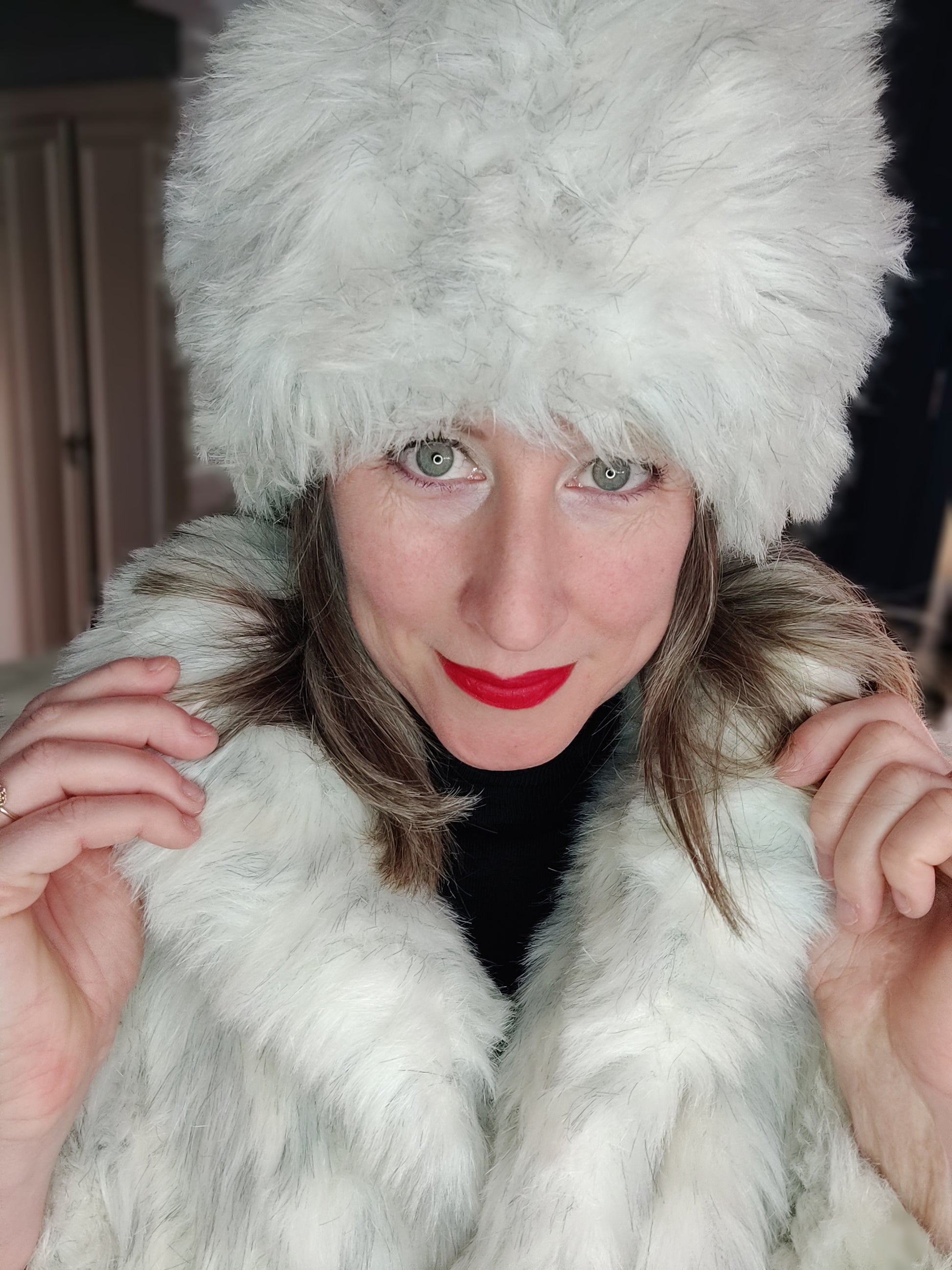 Vintage faux fur winter hat