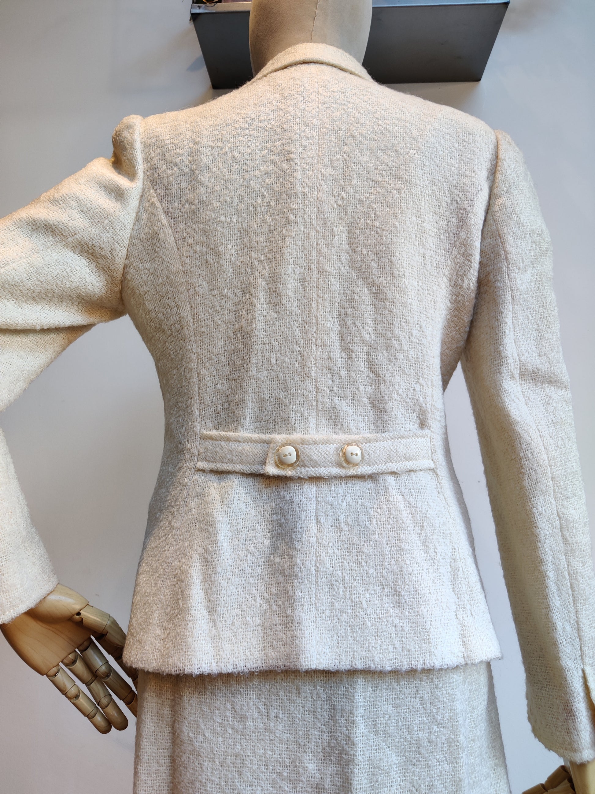 Lovely detail on cream vintage ladies suit