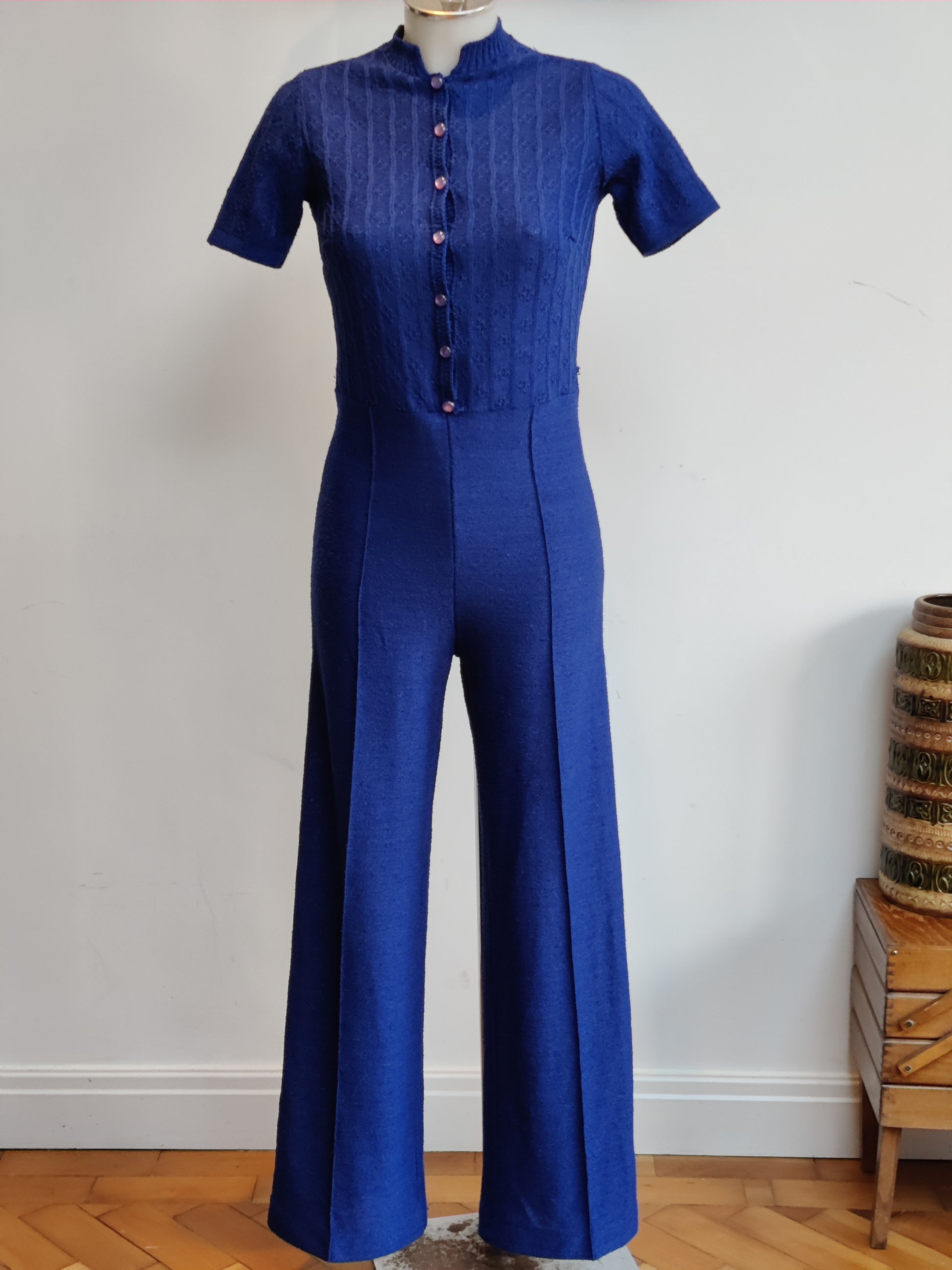Incredible blue knitted jumpsuit