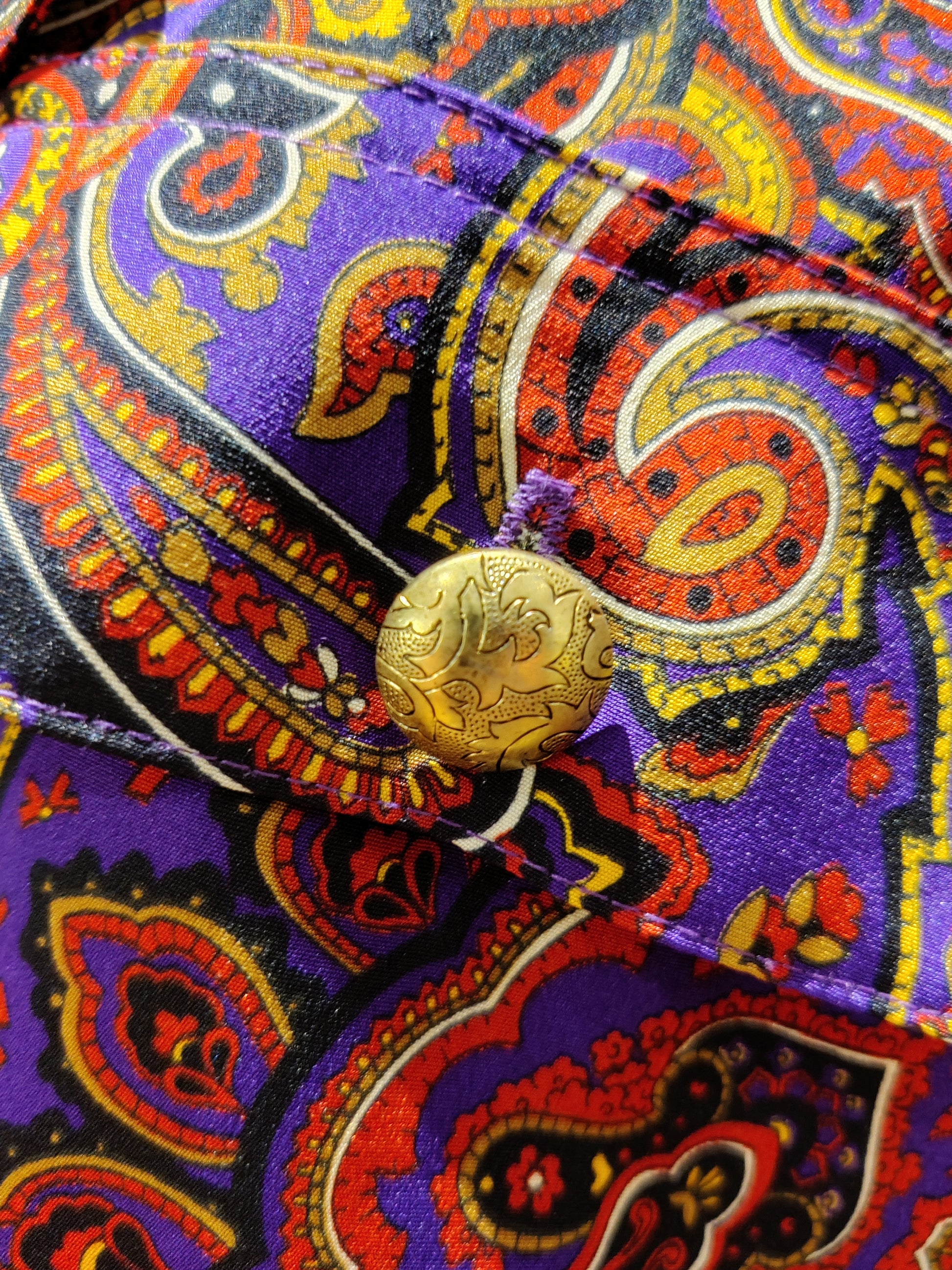 Stunning gold button detail on 80s dress