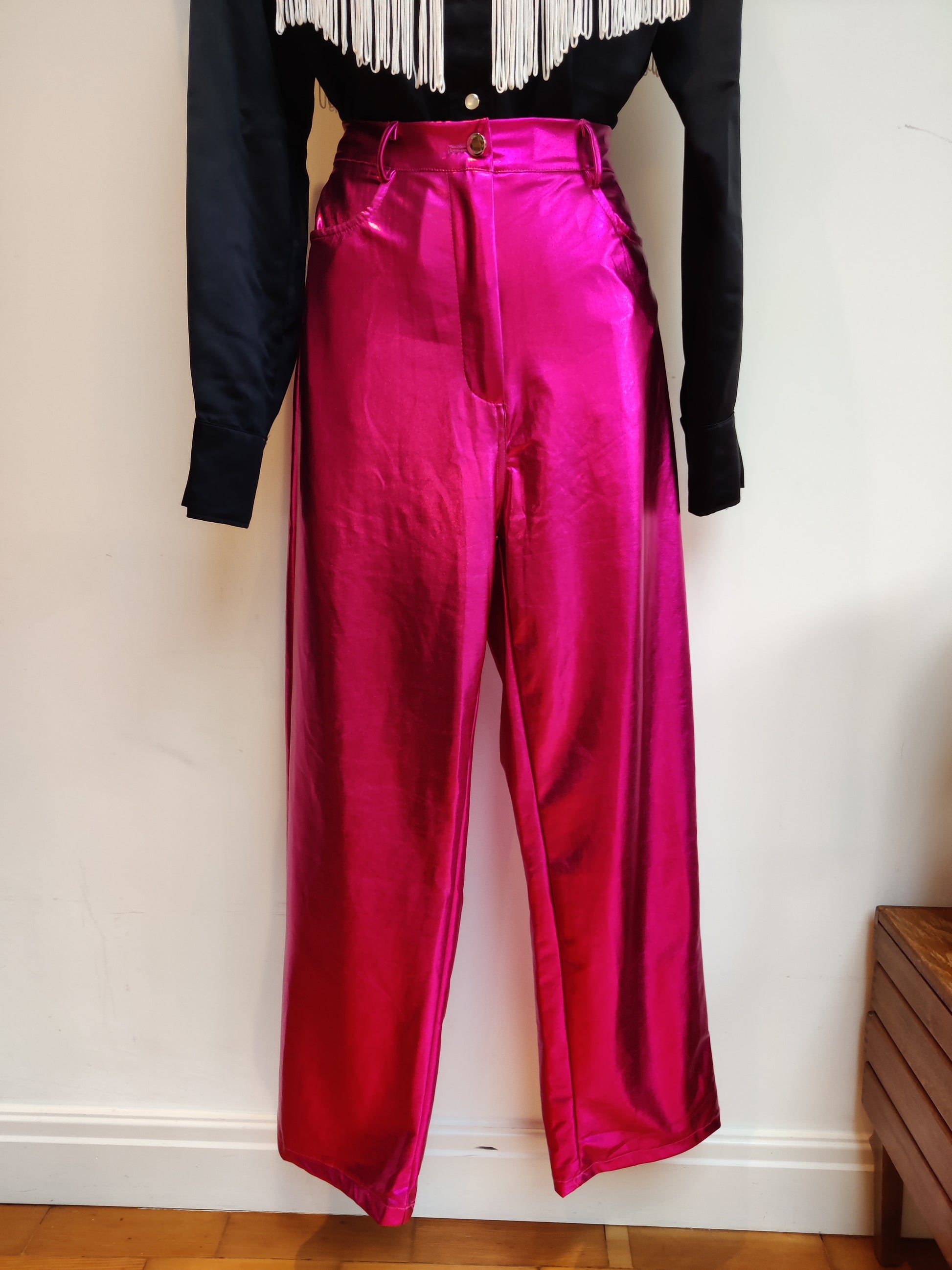 Bright pink 90s trousers