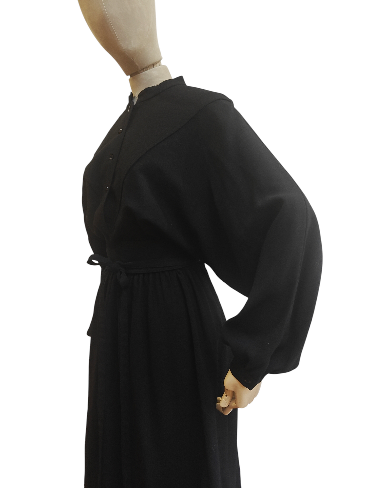 Black 1980's Wallis Exclusive dress with batwings and belt.