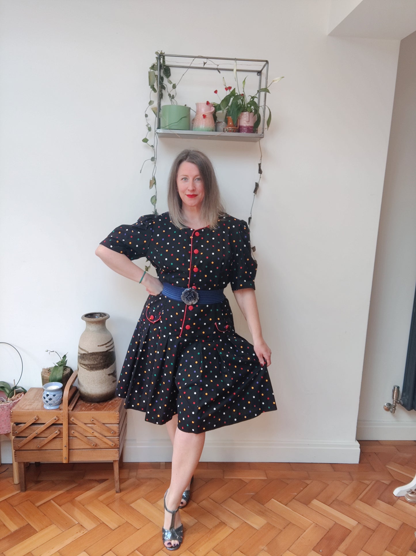 Stunning 80s polka dot playsuit