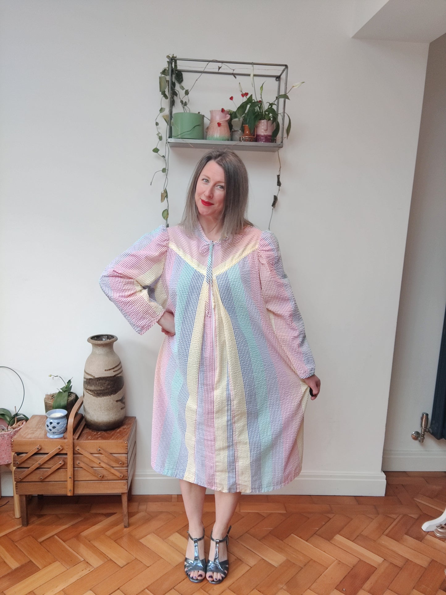 Vintage seersucker plus size dress