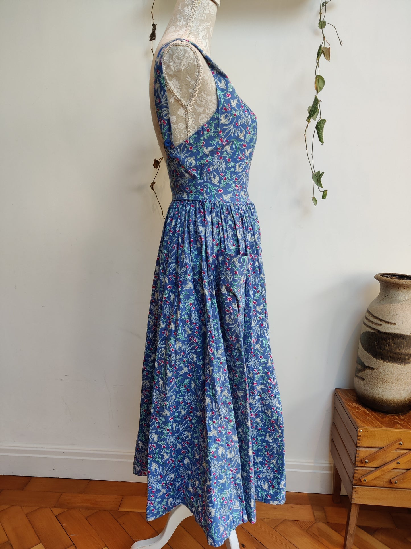 Vintage Laura Ashley sleeveless dress with pockets
