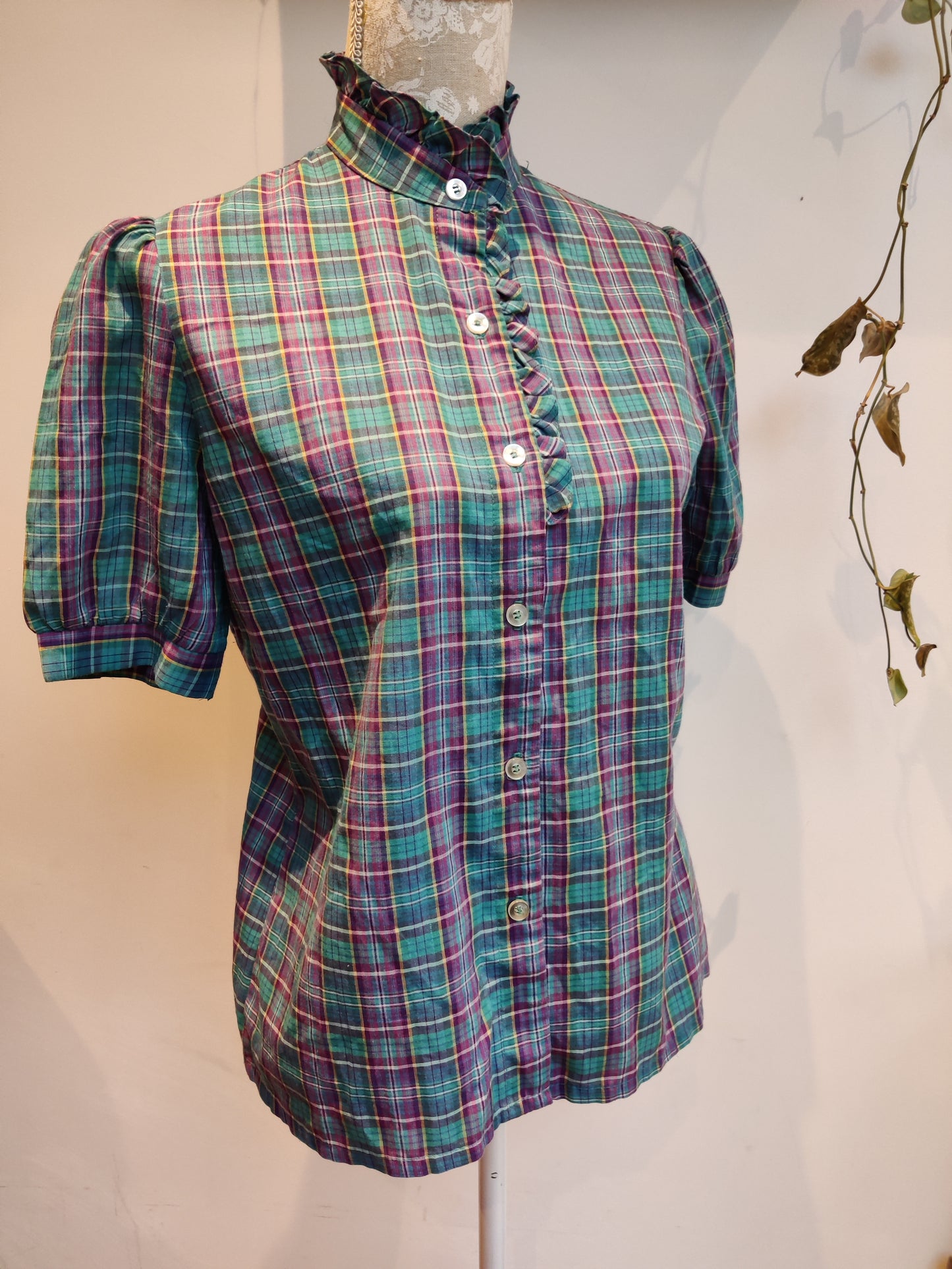 Vintage checked prairie shirt size 10-12