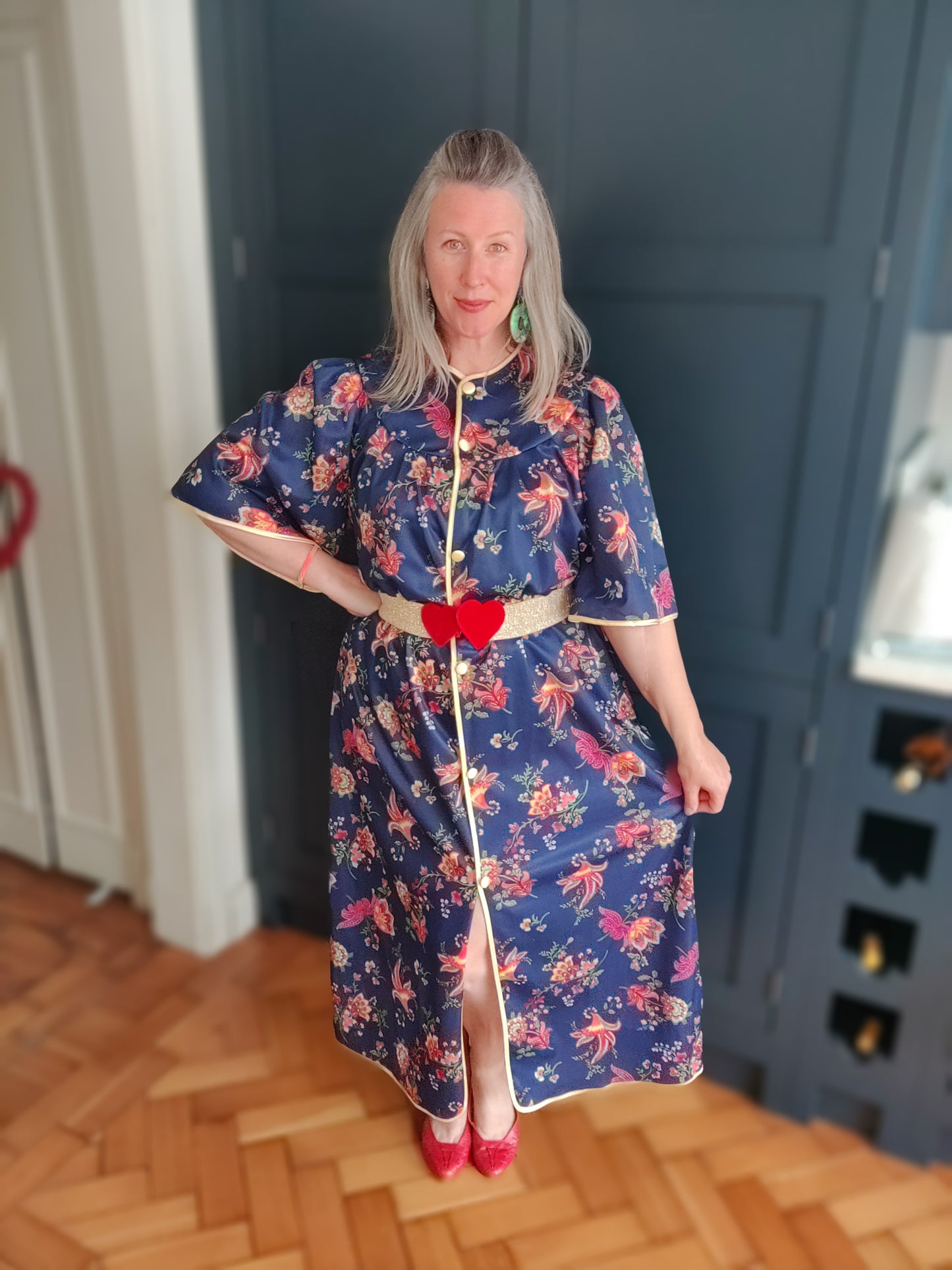 Vintage full length floral housecoat.