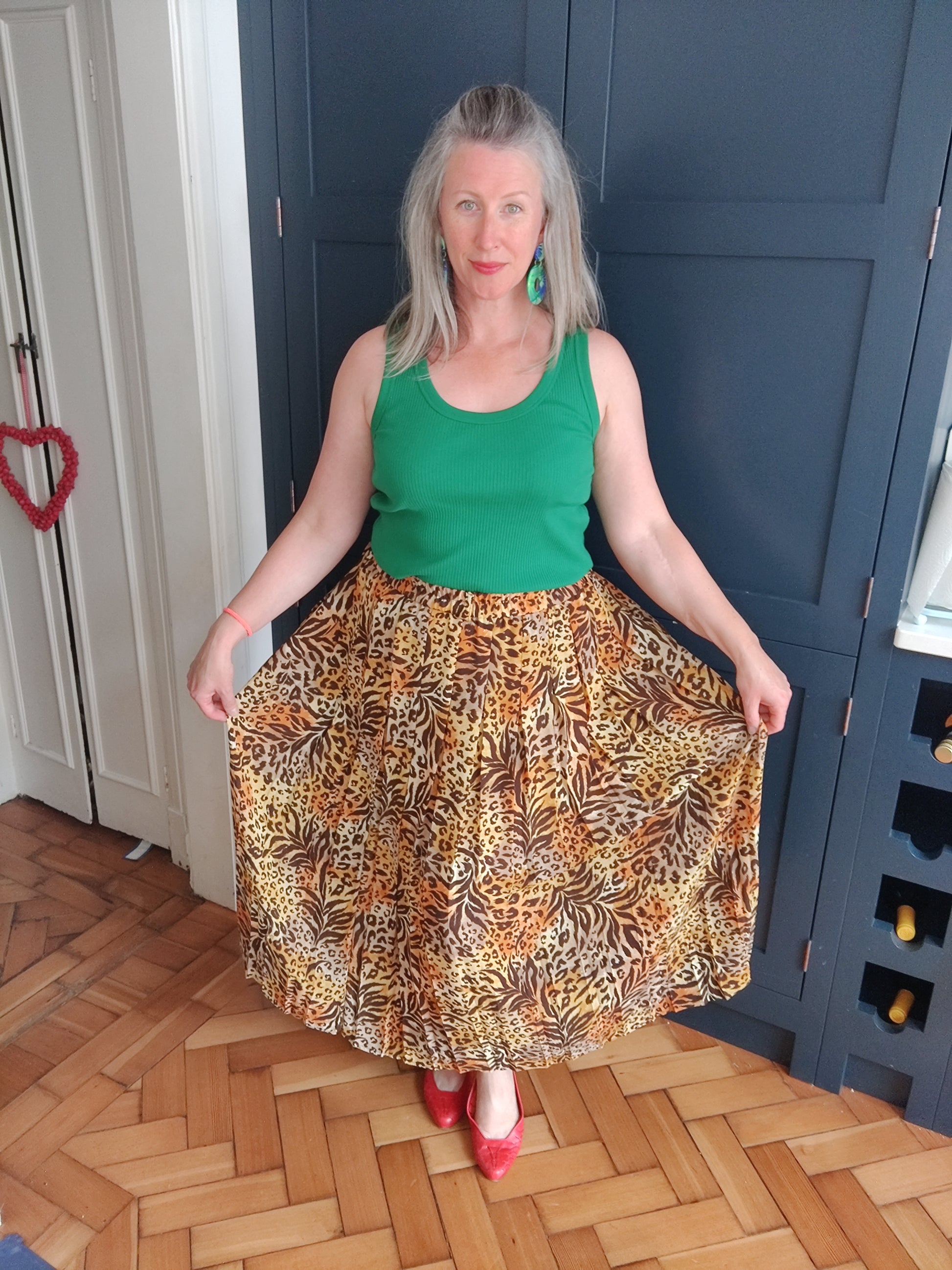 animal print skirt size 16