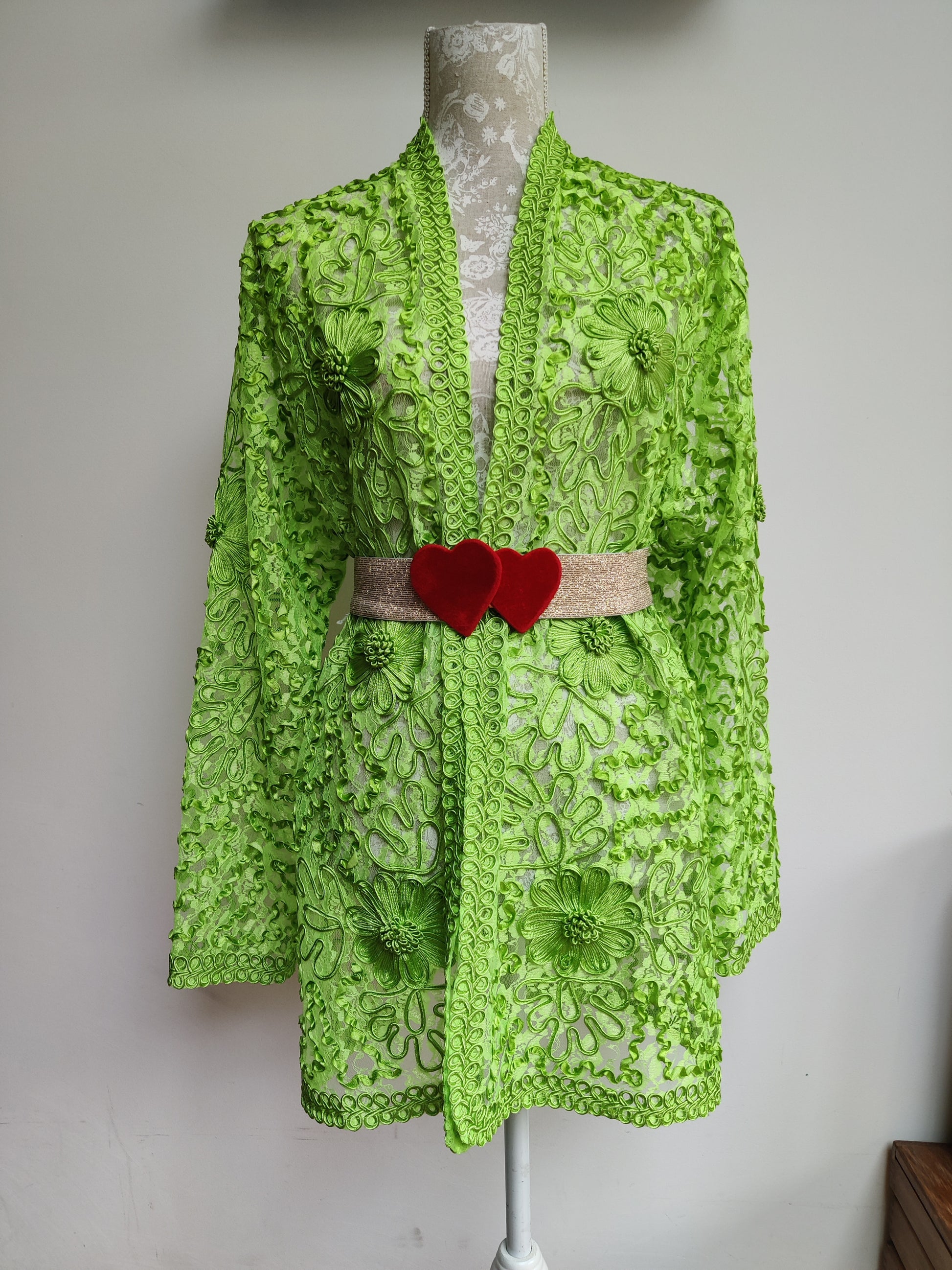 Green lace vintage cardigan