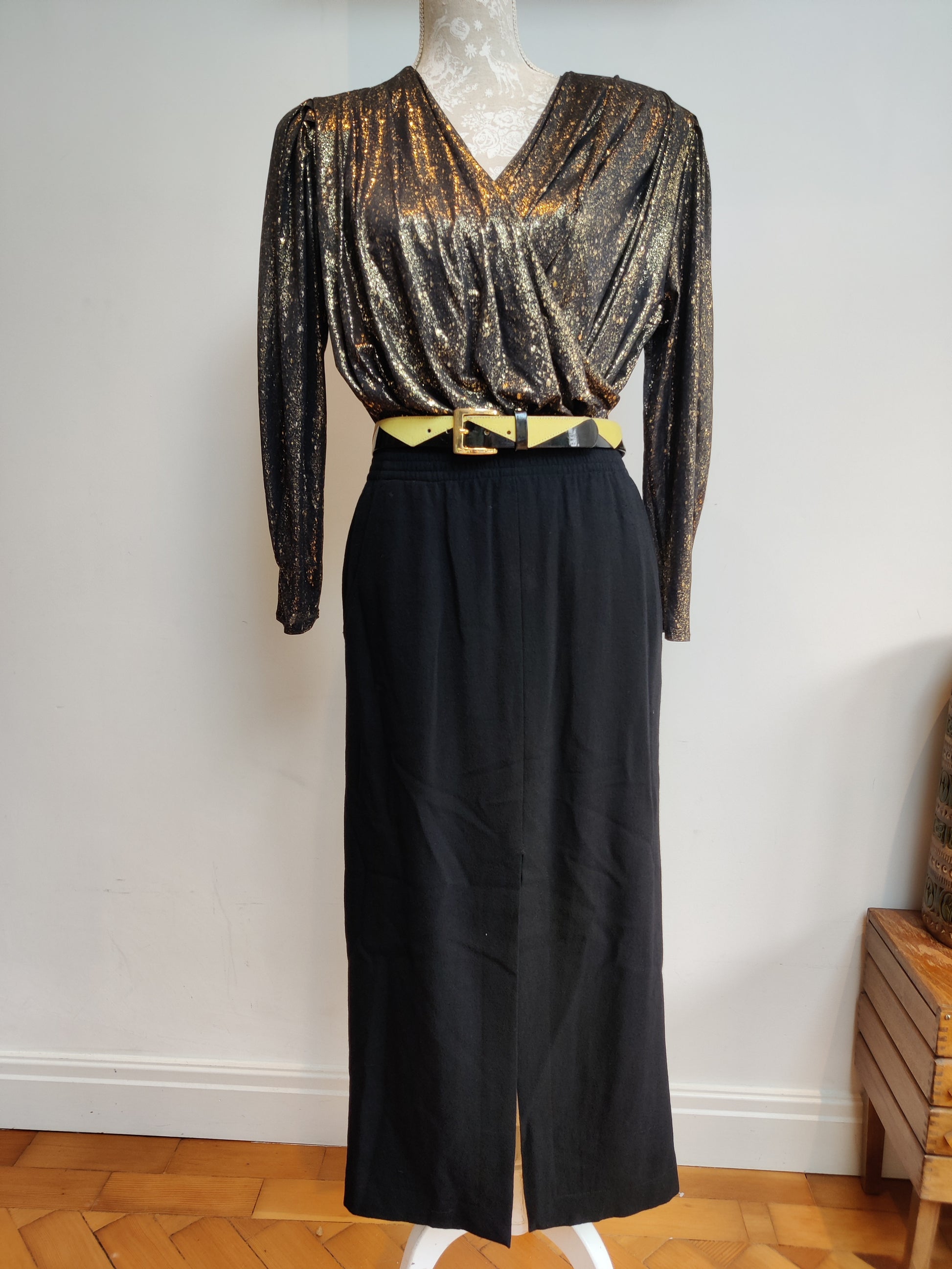 Black vintage Jean Muir skirt